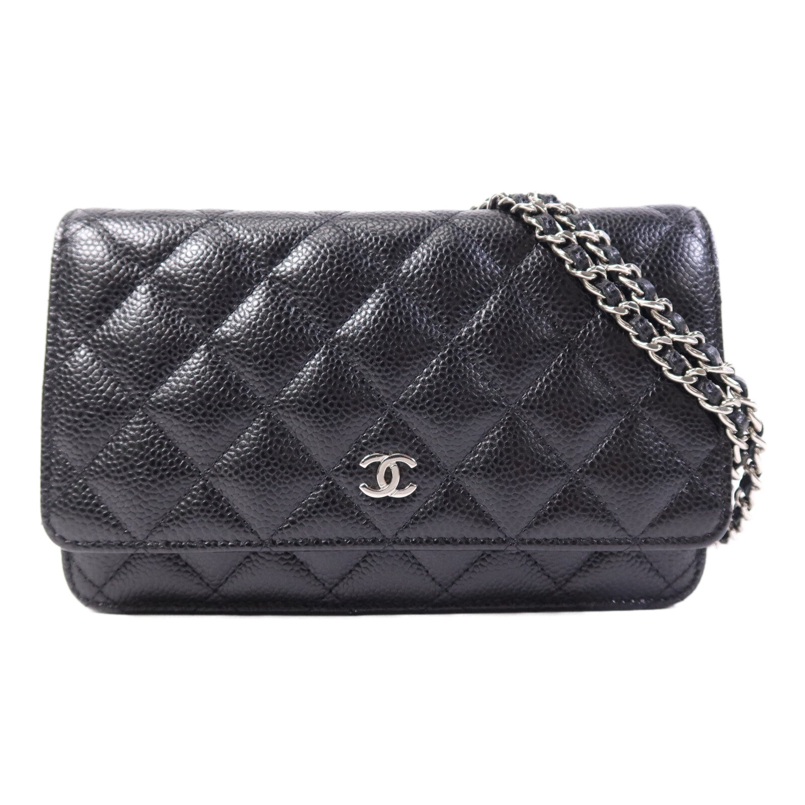 CHANEL 牛皮皮革WOC Wallet On Chain銀扣鏈帶肩背袋