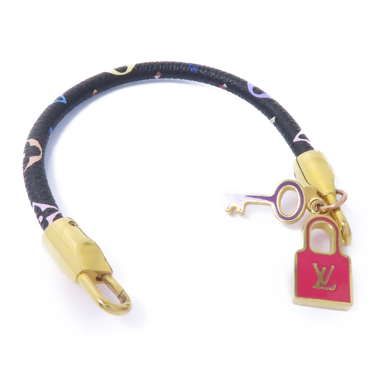 LOUIS VUITTON Monogram Multicolore Bracelet金扣手鐲黑色/彩色