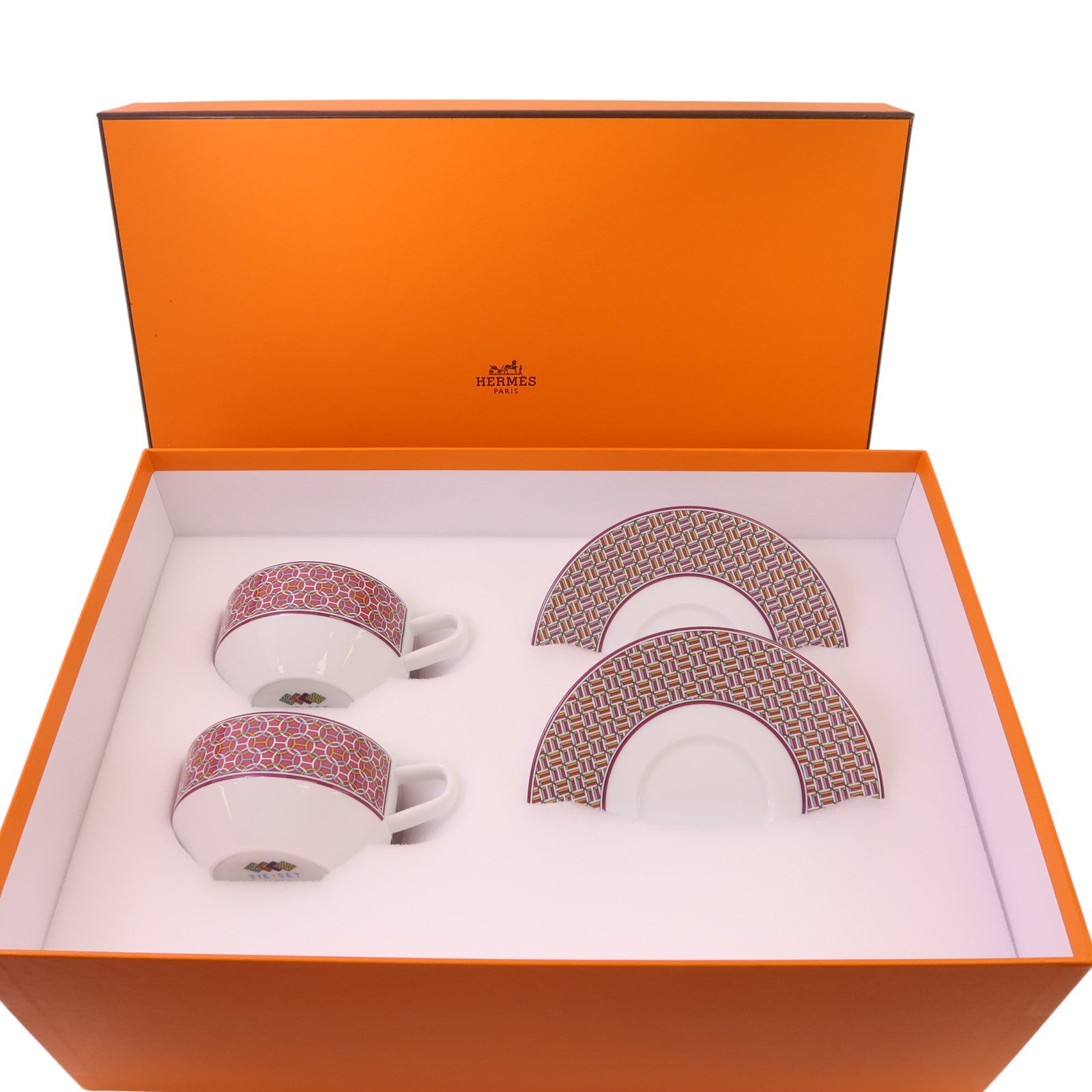 HERMES 陶瓷Tea Cups & Saucer Set x2pcs茶杯碟套裝