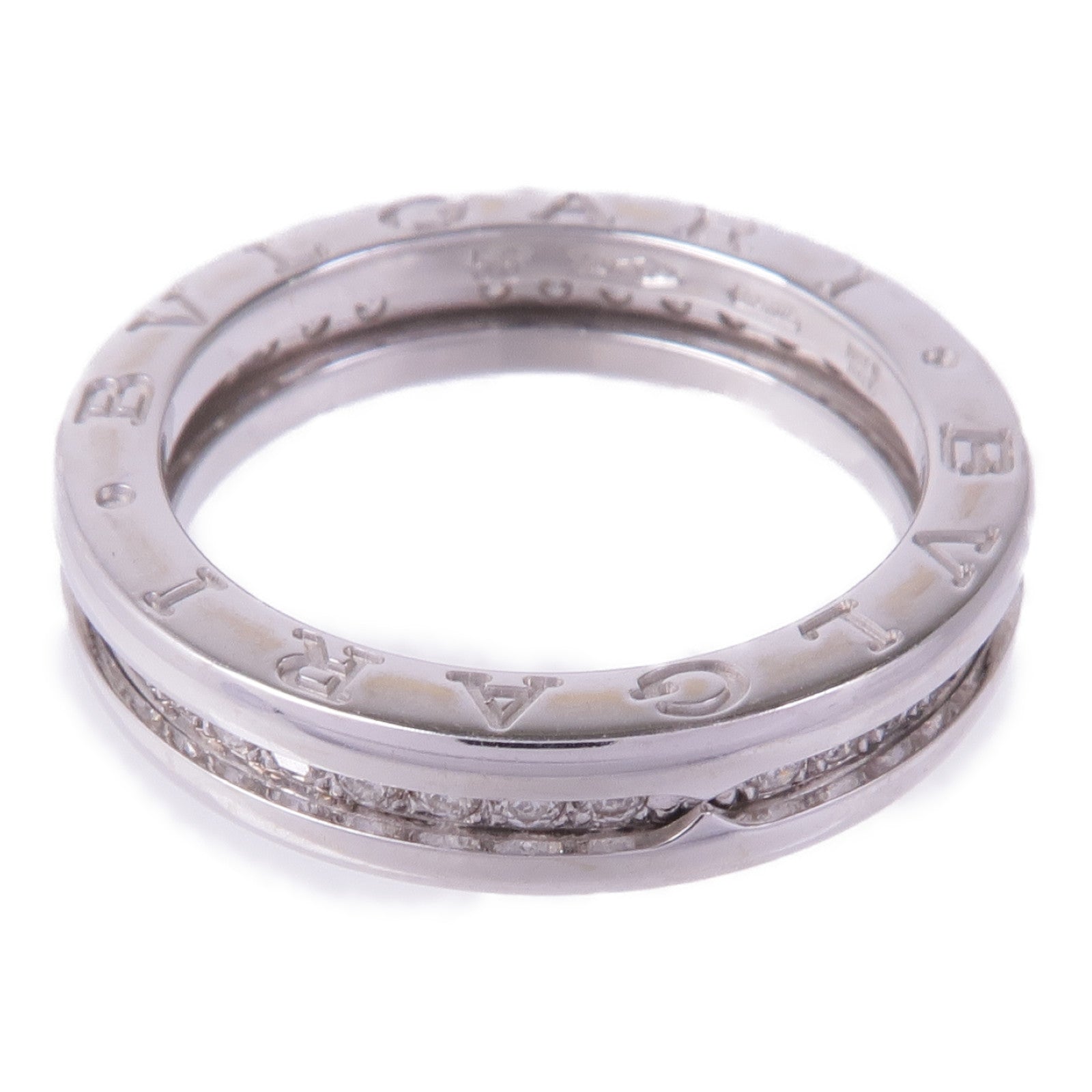 BVLGARI 18K白金B-zero1 Diamond鑽石戒指US#7.5/BVLGARI#56