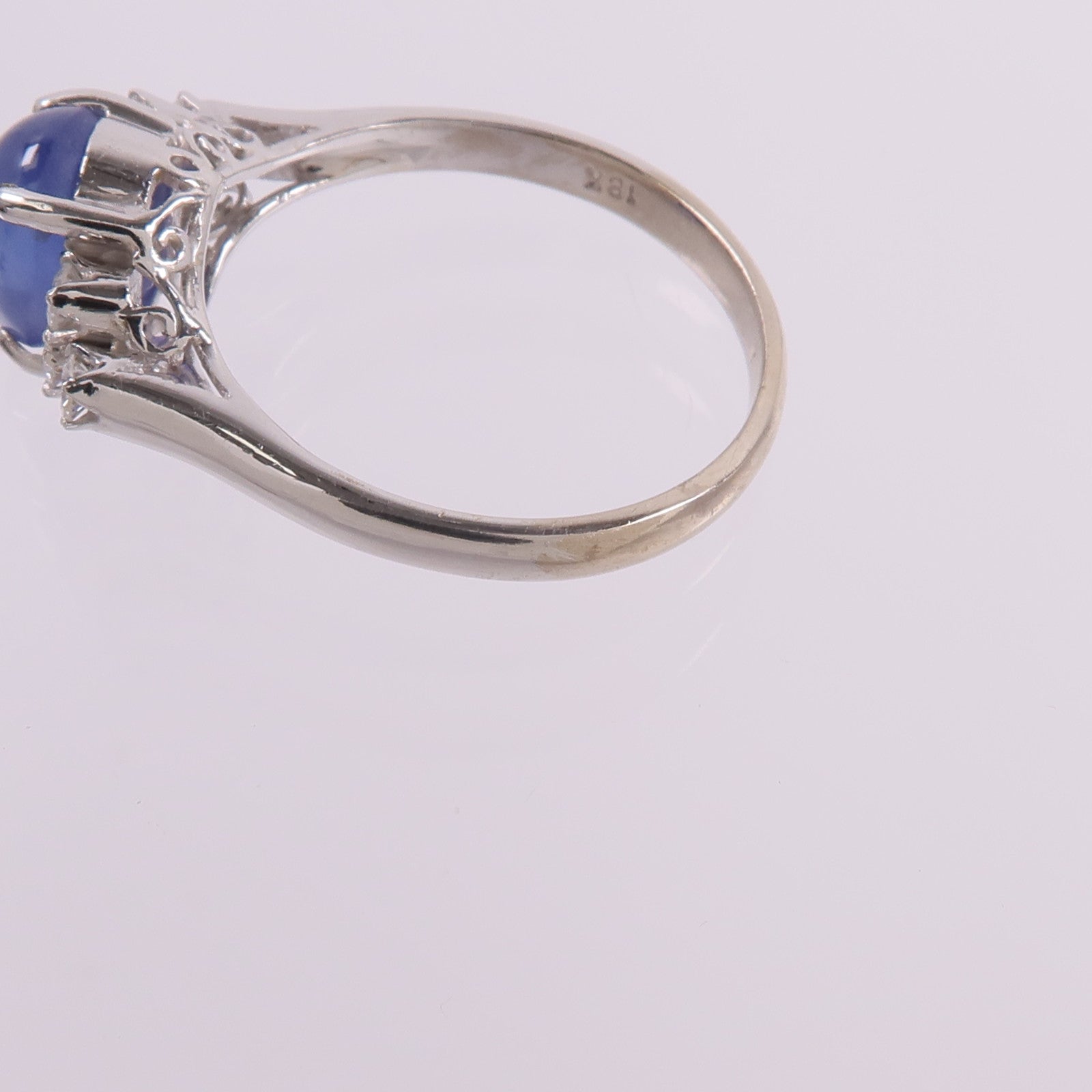 JEWELRY 18K白金Star Sapphire Diamond Ring星光藍寶石/鑽石戒指