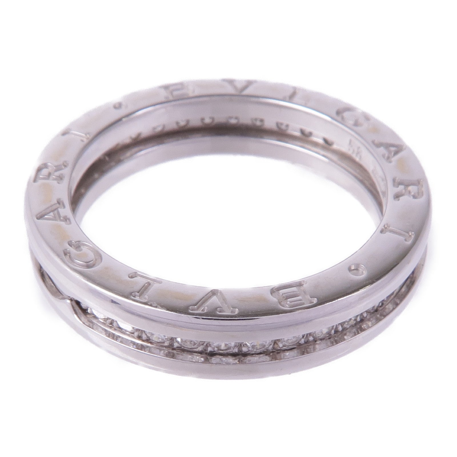 BVLGARI 18K白金B-zero1 Diamond鑽石戒指US#7.5/BVLGARI#56