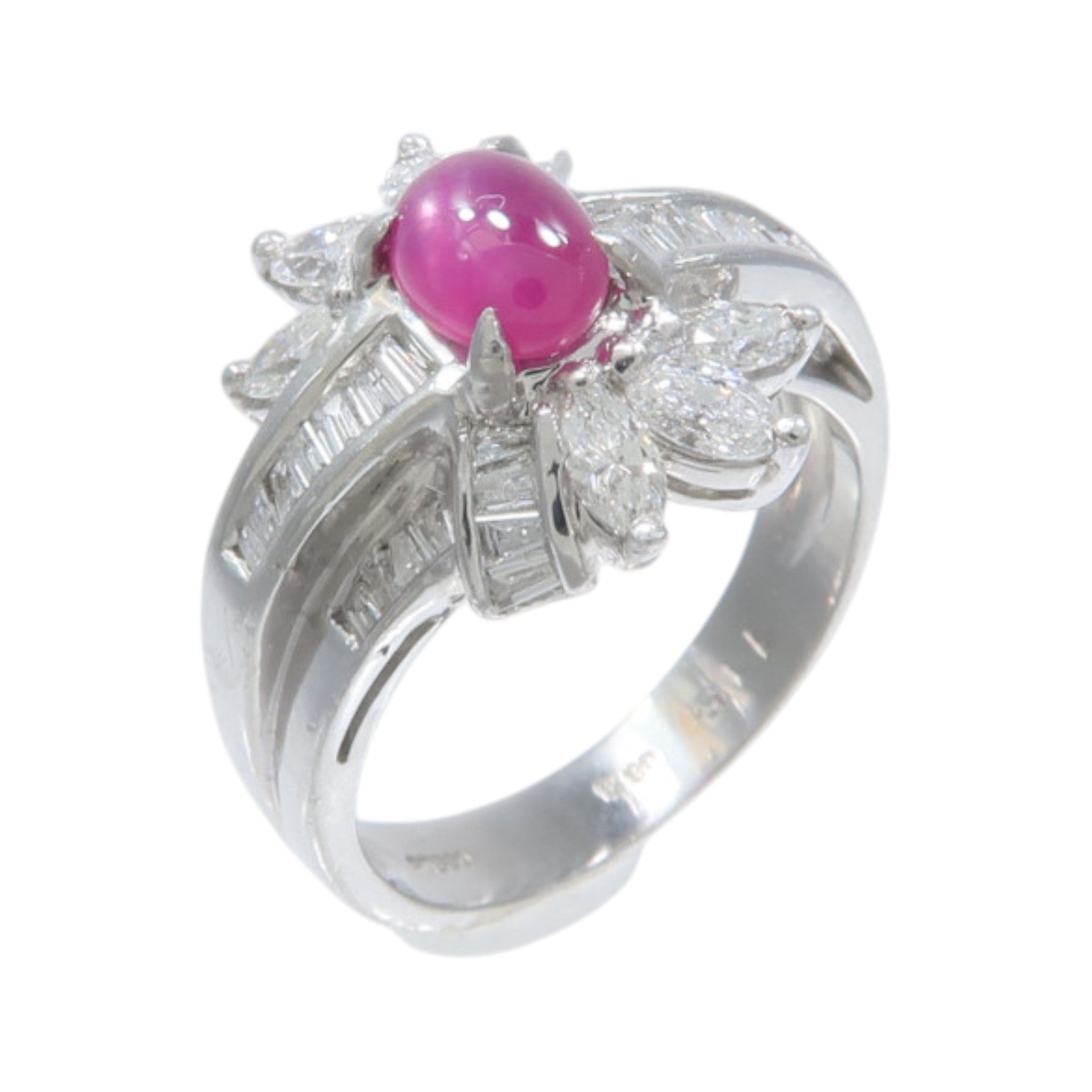 JEWELRY PT900鉑金Ruby Diamond Ring紅寶石/鑽石戒指