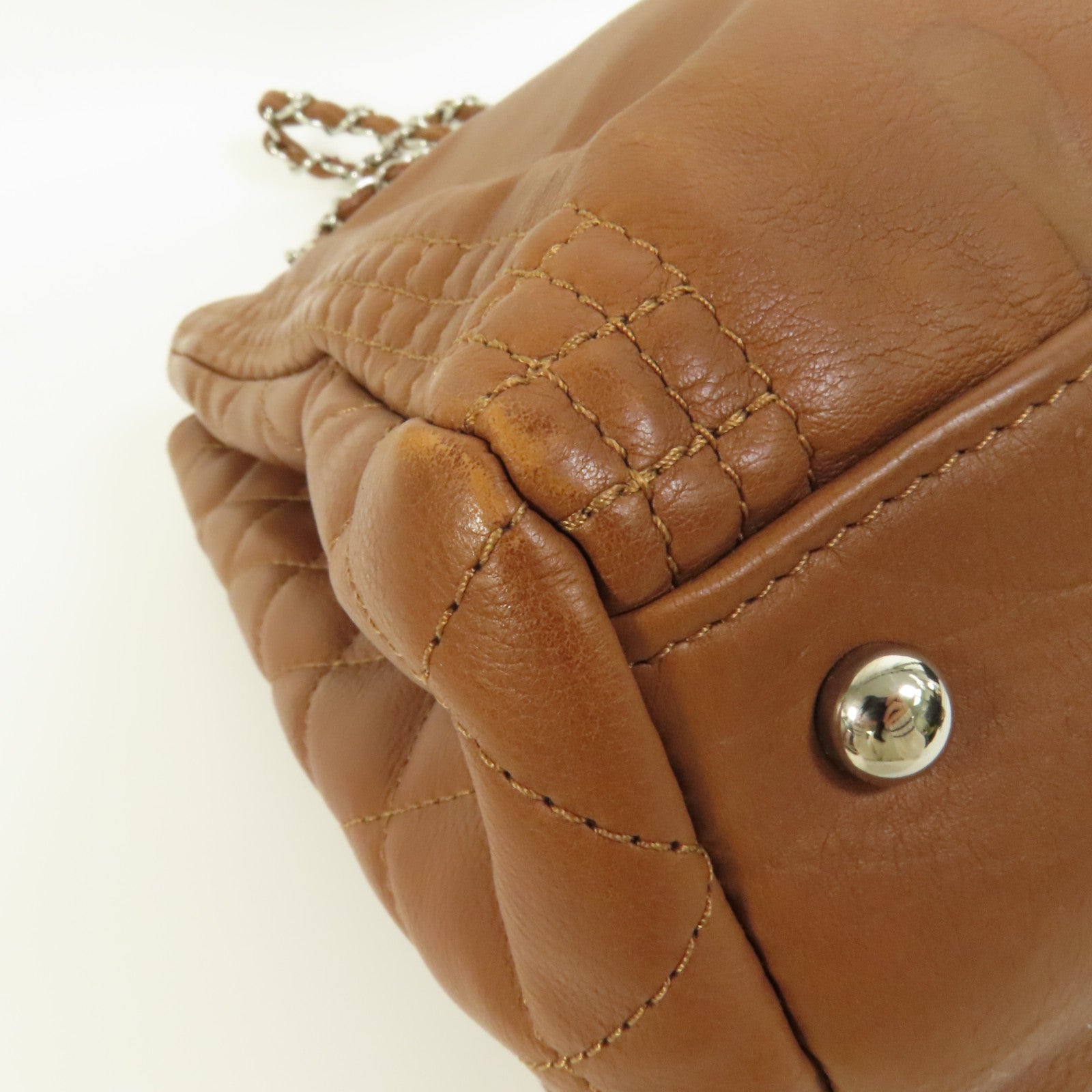 CHANEL 牛皮皮革Coco Bengal Tote銀扣肩背袋