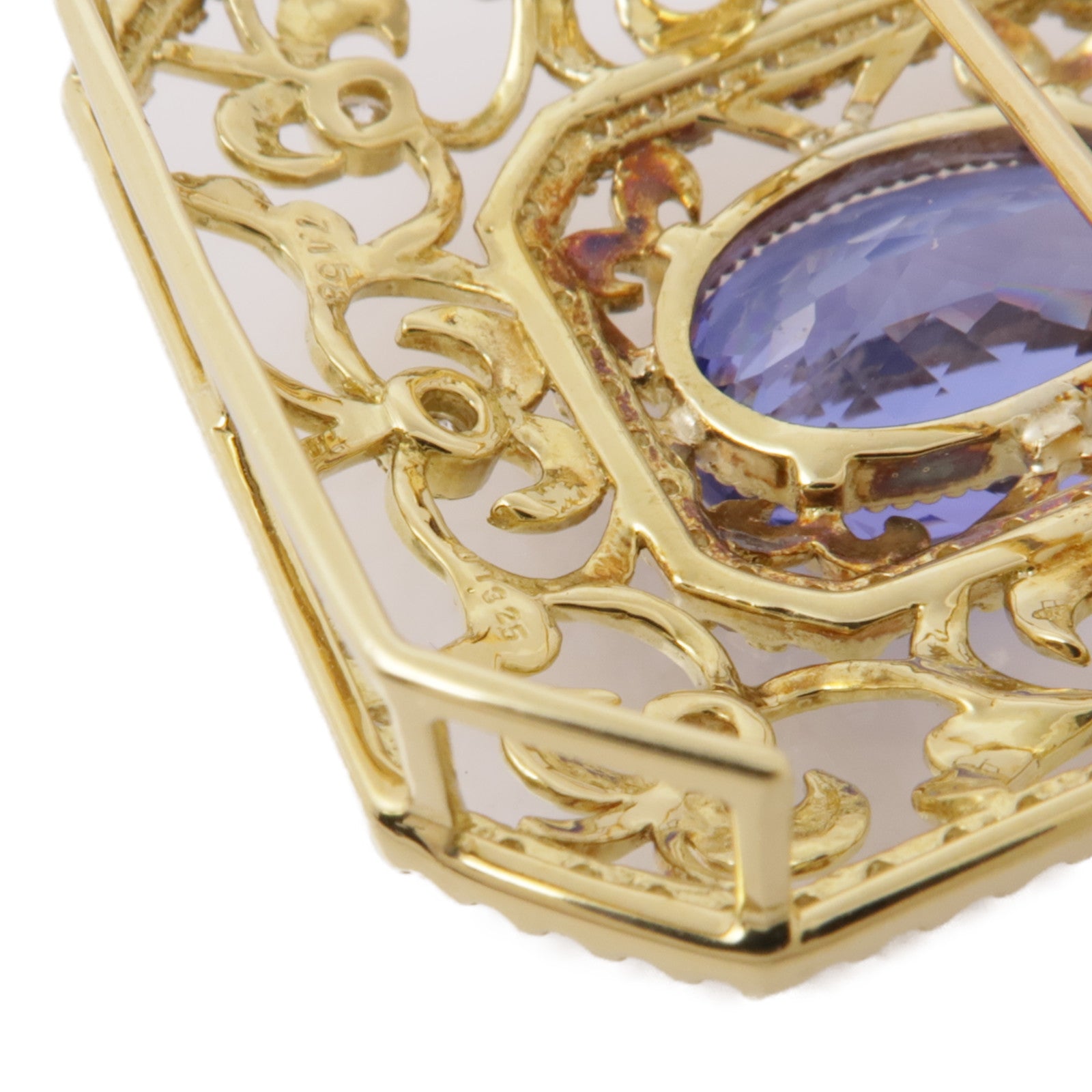 JEWELRY 18K黃金Tanzanite Diamond Brooch坦桑石/鑽石胸針