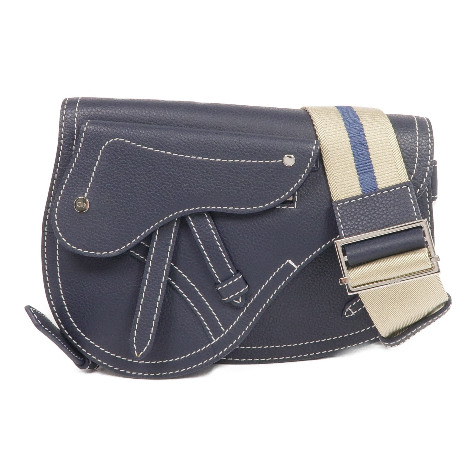 Dior 牛皮皮革Saddle Messenger Bag銀扣肩背袋