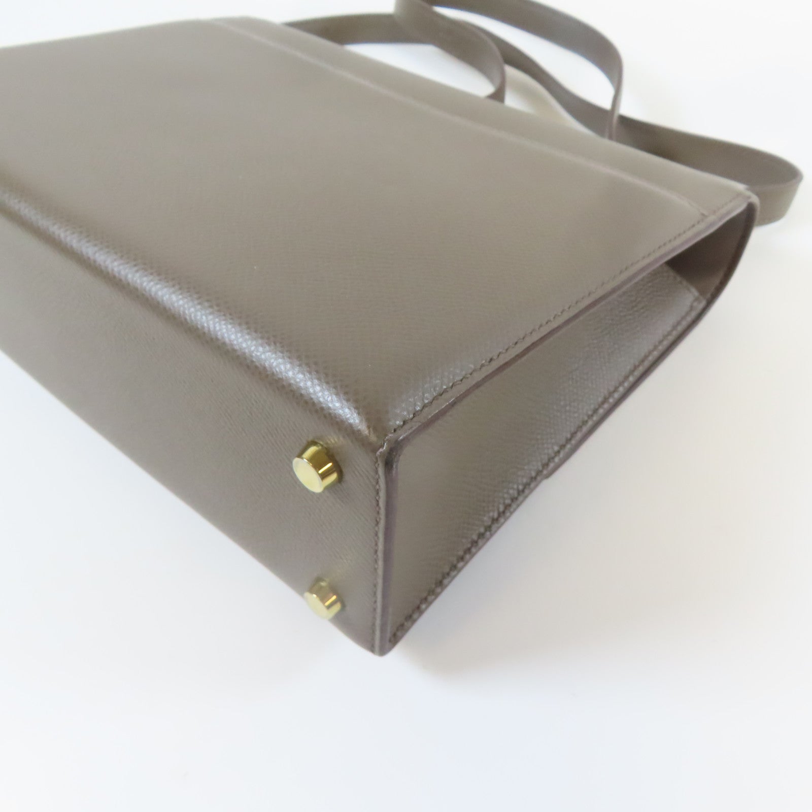HERMES 【激減優惠】Veau Epsom皮革Verrou 23金扣肩背袋錫灰色