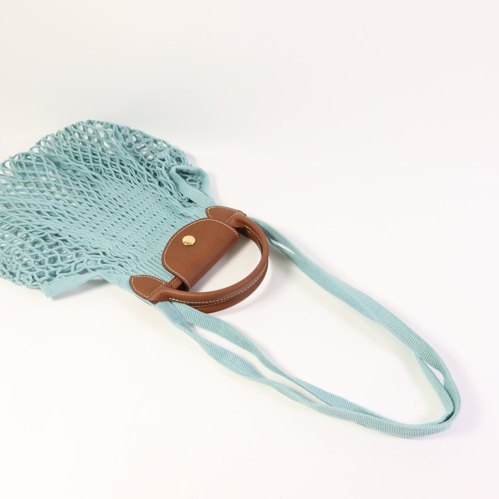 Longchamp 棉質/牛皮皮革2 Way Shoulder Bag金扣手挽肩背兩用袋