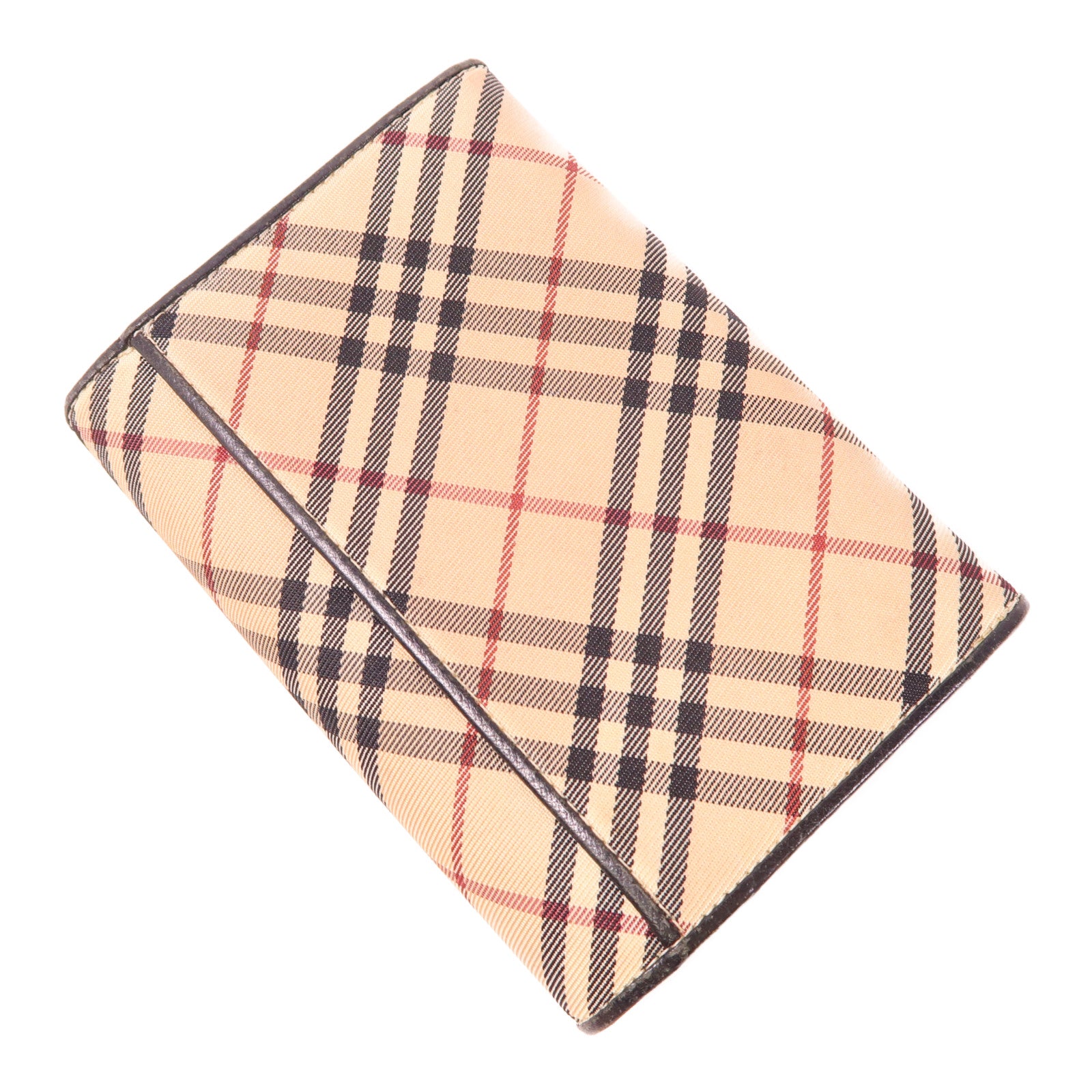 BURBERRY 帆布/皮革Wallet銀扣錢包