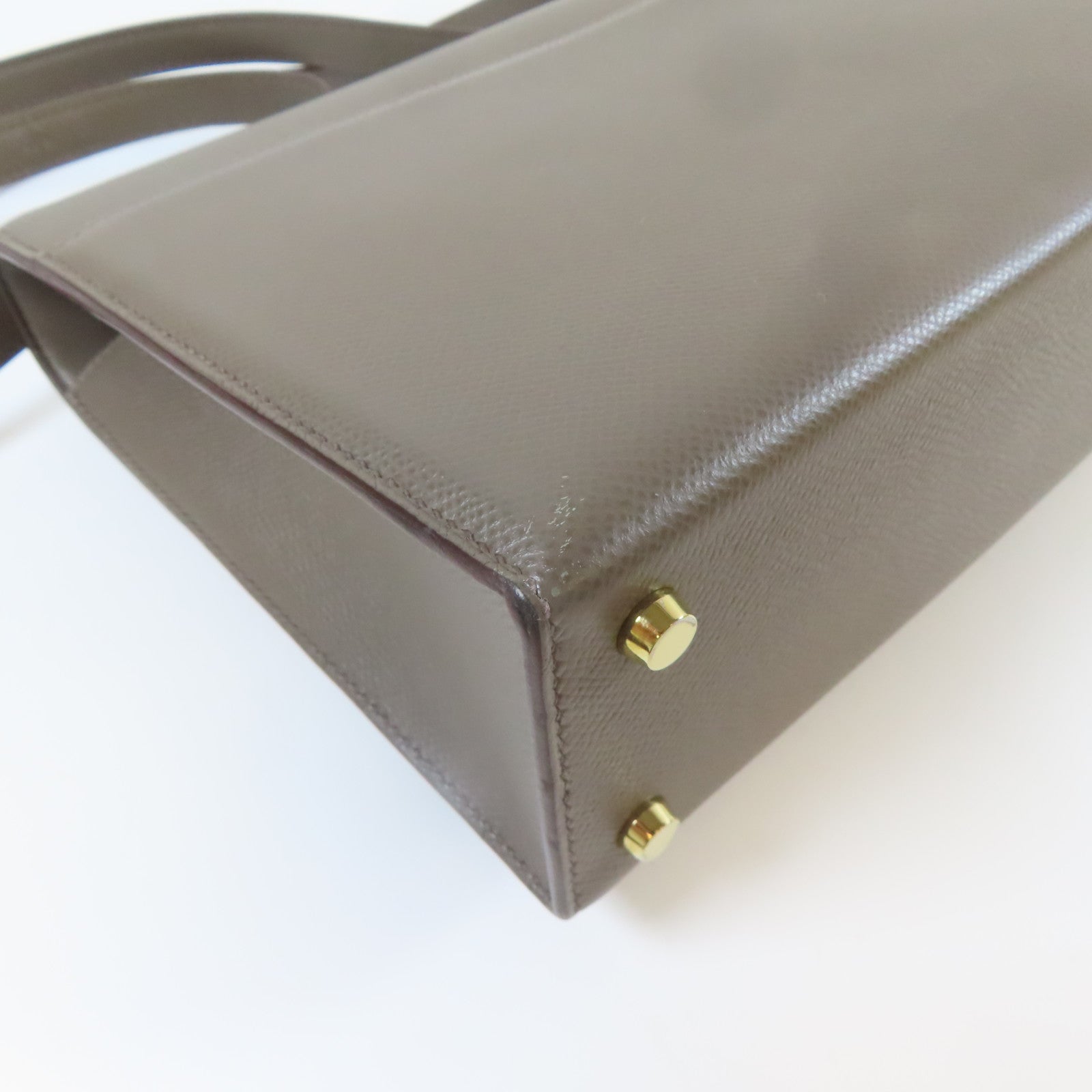 HERMES 【激減優惠】Veau Epsom皮革Verrou 23金扣肩背袋錫灰色