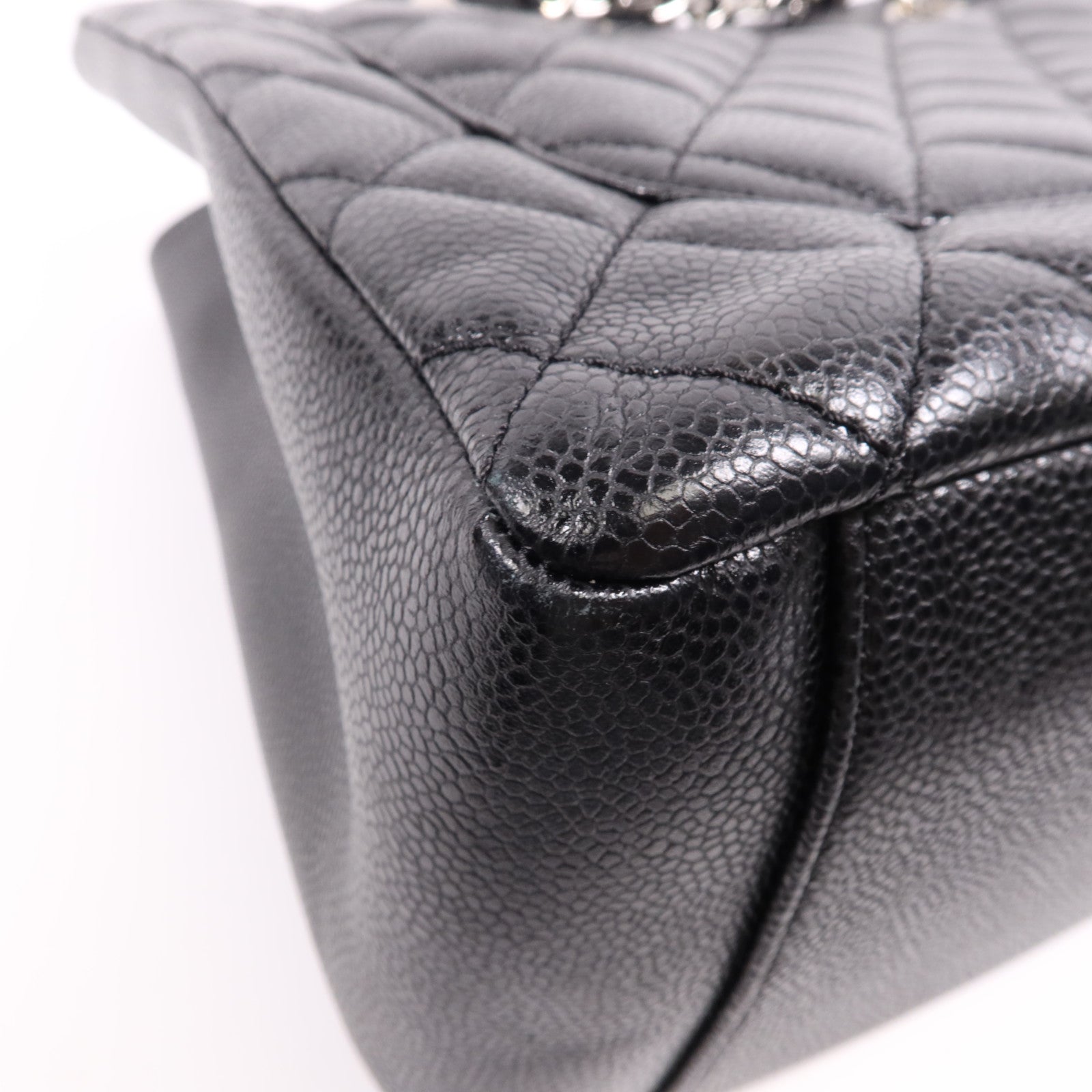 CHANEL 牛皮皮革GST Grand Shopping Tote Bag銀扣鏈帶肩背袋