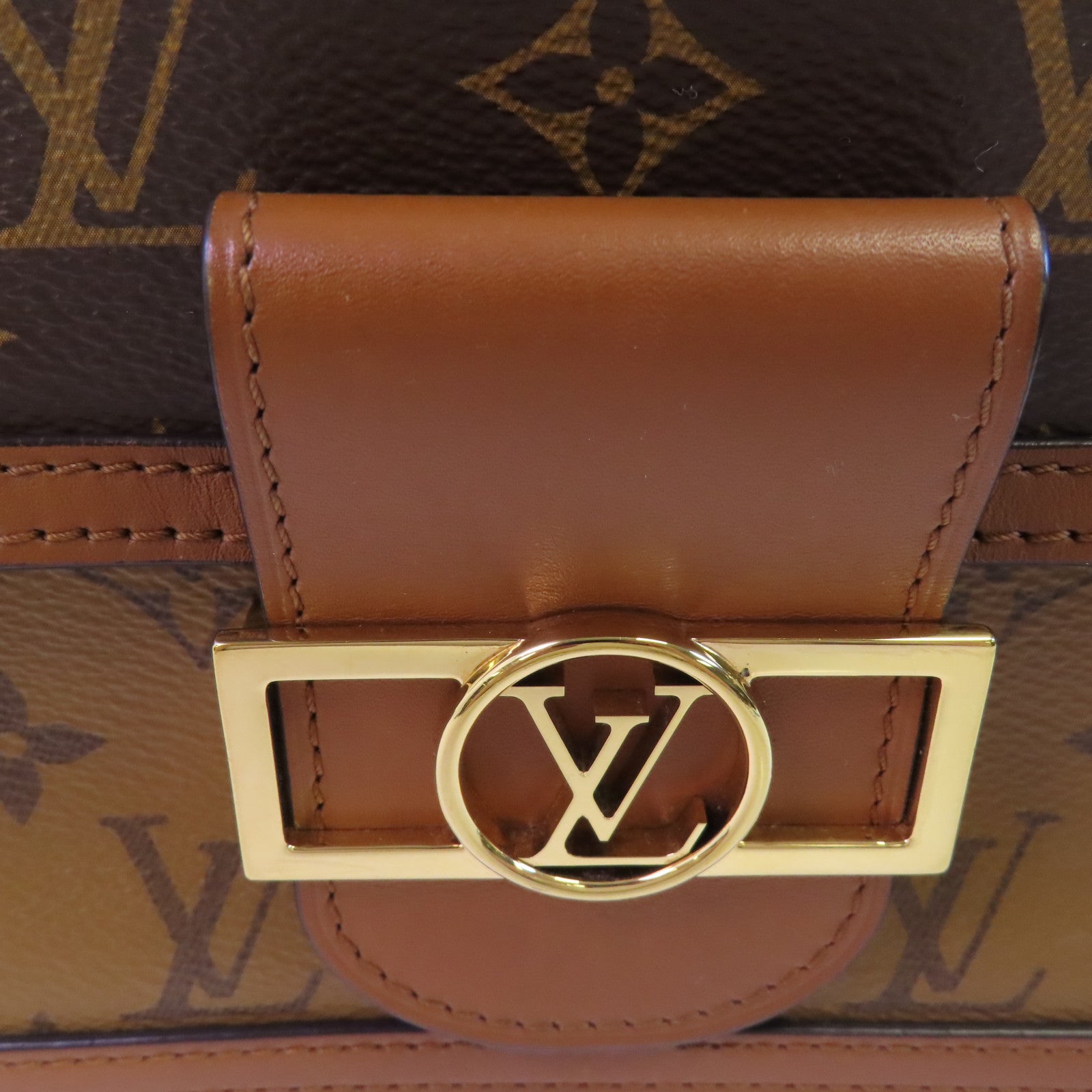 LOUIS VUITTON 【激減優惠】Monogram Reverse Mini Dauphine金扣肩背袋