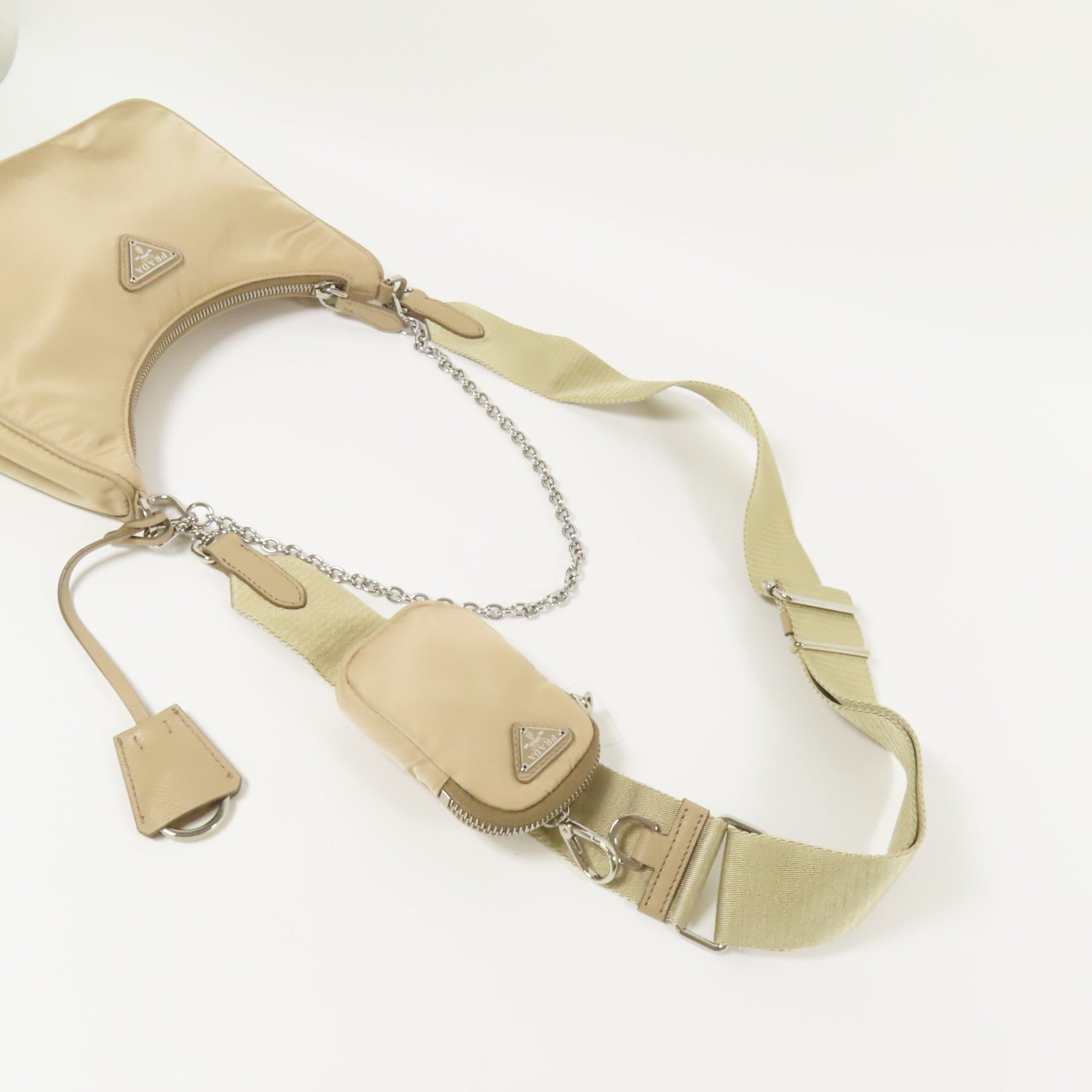 PRADA PRADA 尼龍Re-Edition 2005銀扣手挽肩背兩用袋