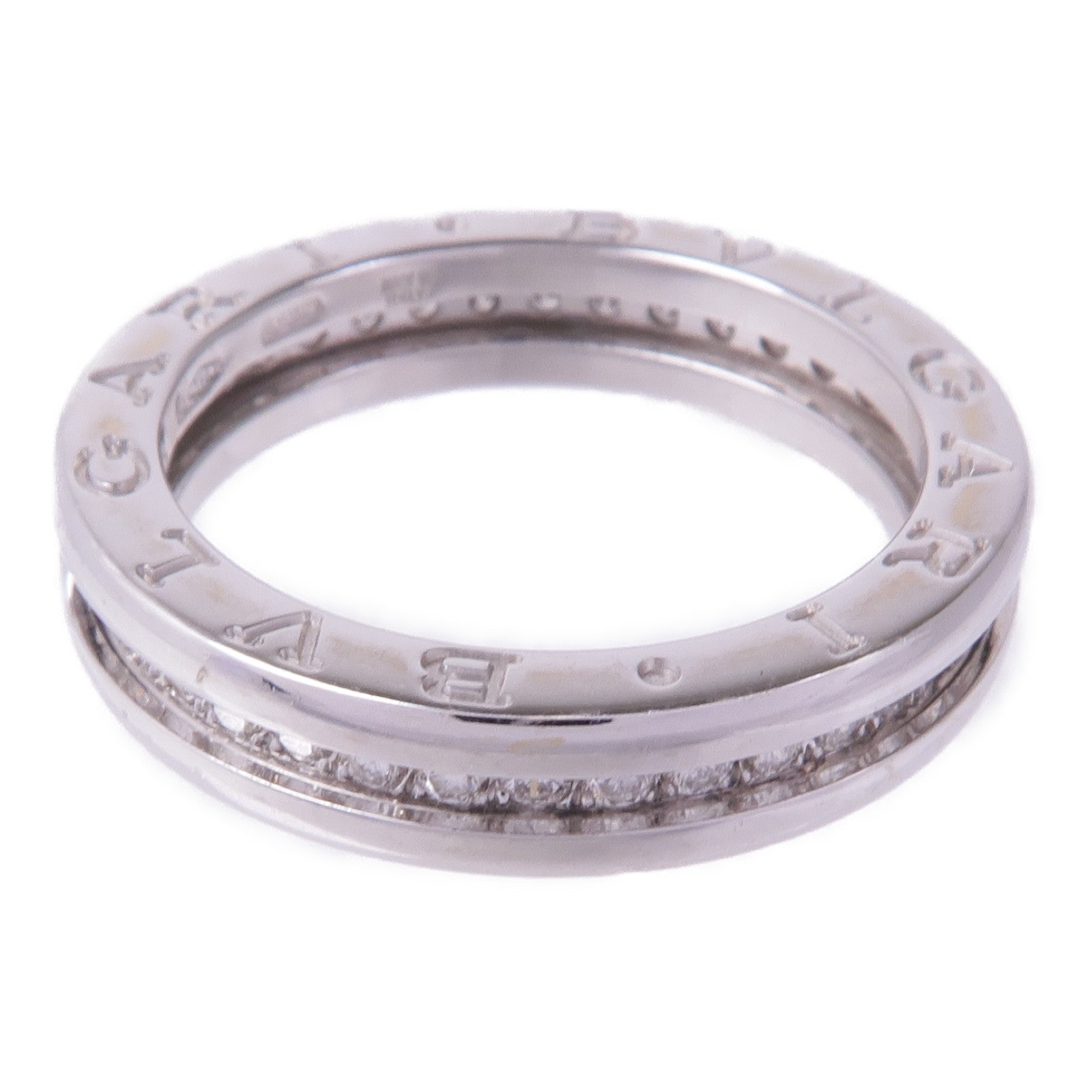 BVLGARI 18K白金B-zero1 Diamond鑽石戒指US#7.5/BVLGARI#56