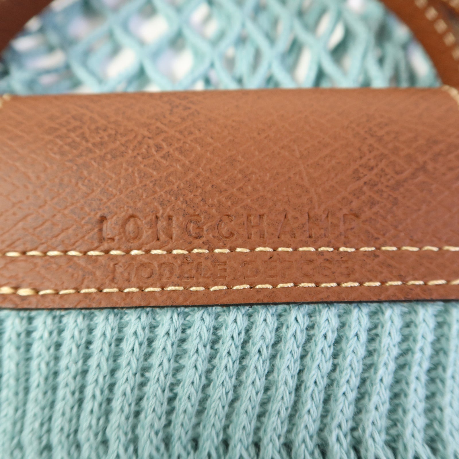 Longchamp 棉質/牛皮皮革2 Way Shoulder Bag金扣手挽肩背兩用袋