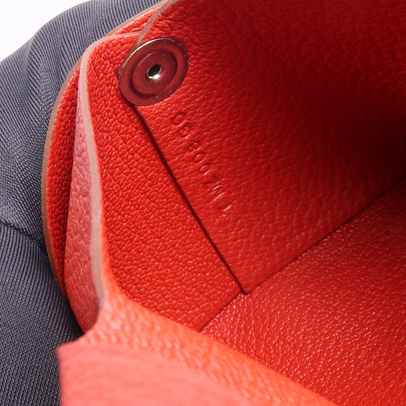 HERMES Chevre皮革Bastia零錢包Rose Texas