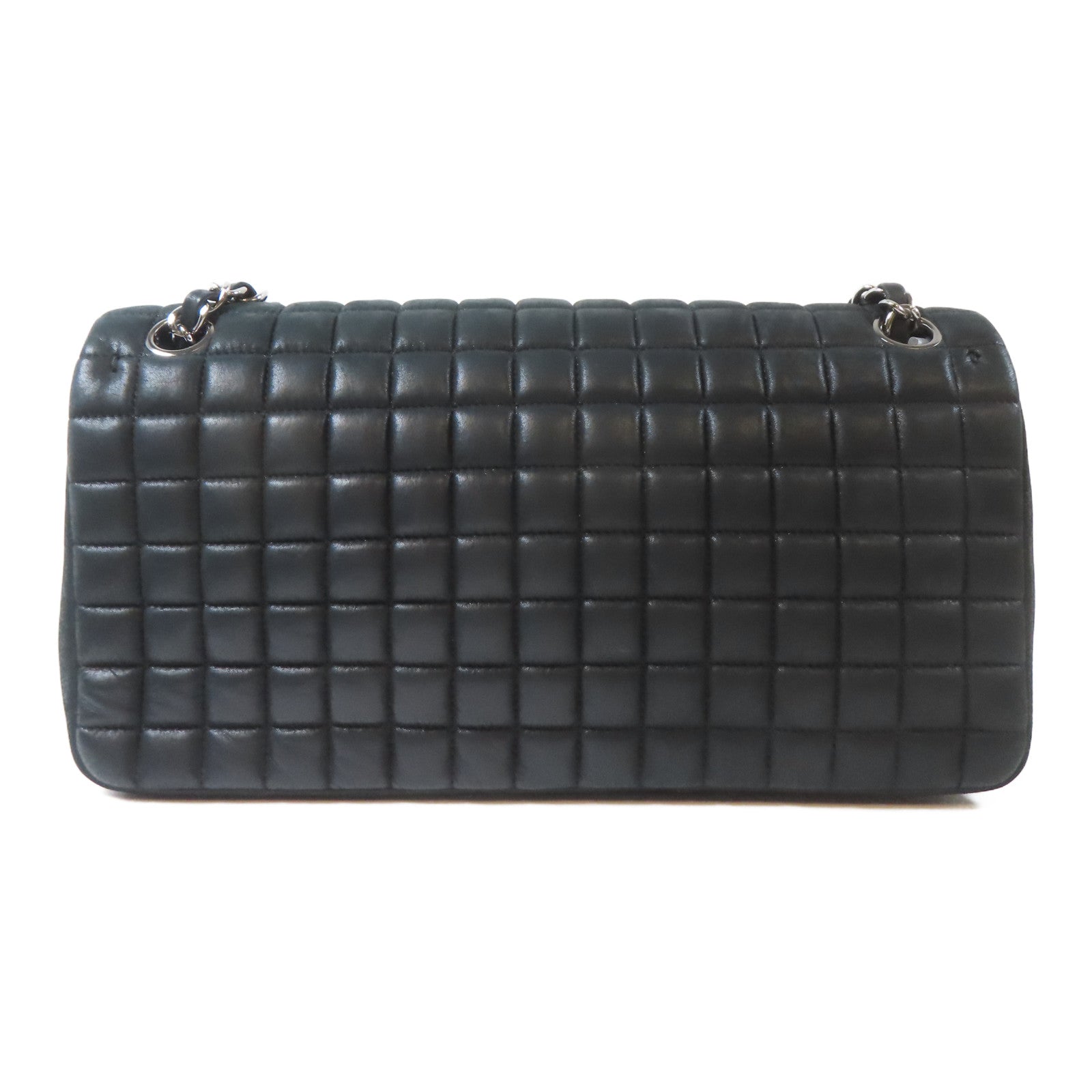 CHANEL 【激減優惠】皮革Chain Shoulder Bag銀扣鏈帶肩背袋黑色