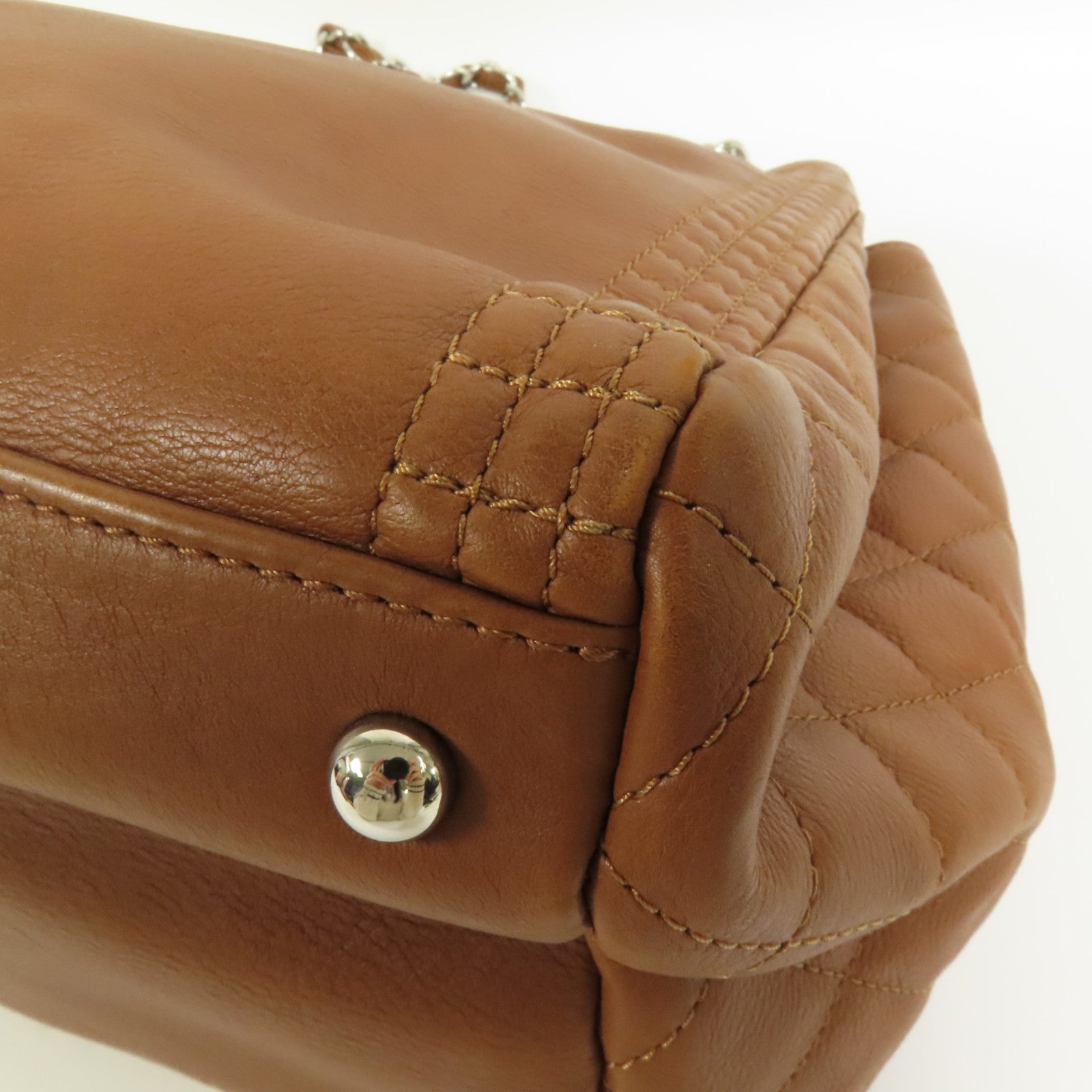 CHANEL 牛皮皮革Coco Bengal Tote銀扣肩背袋