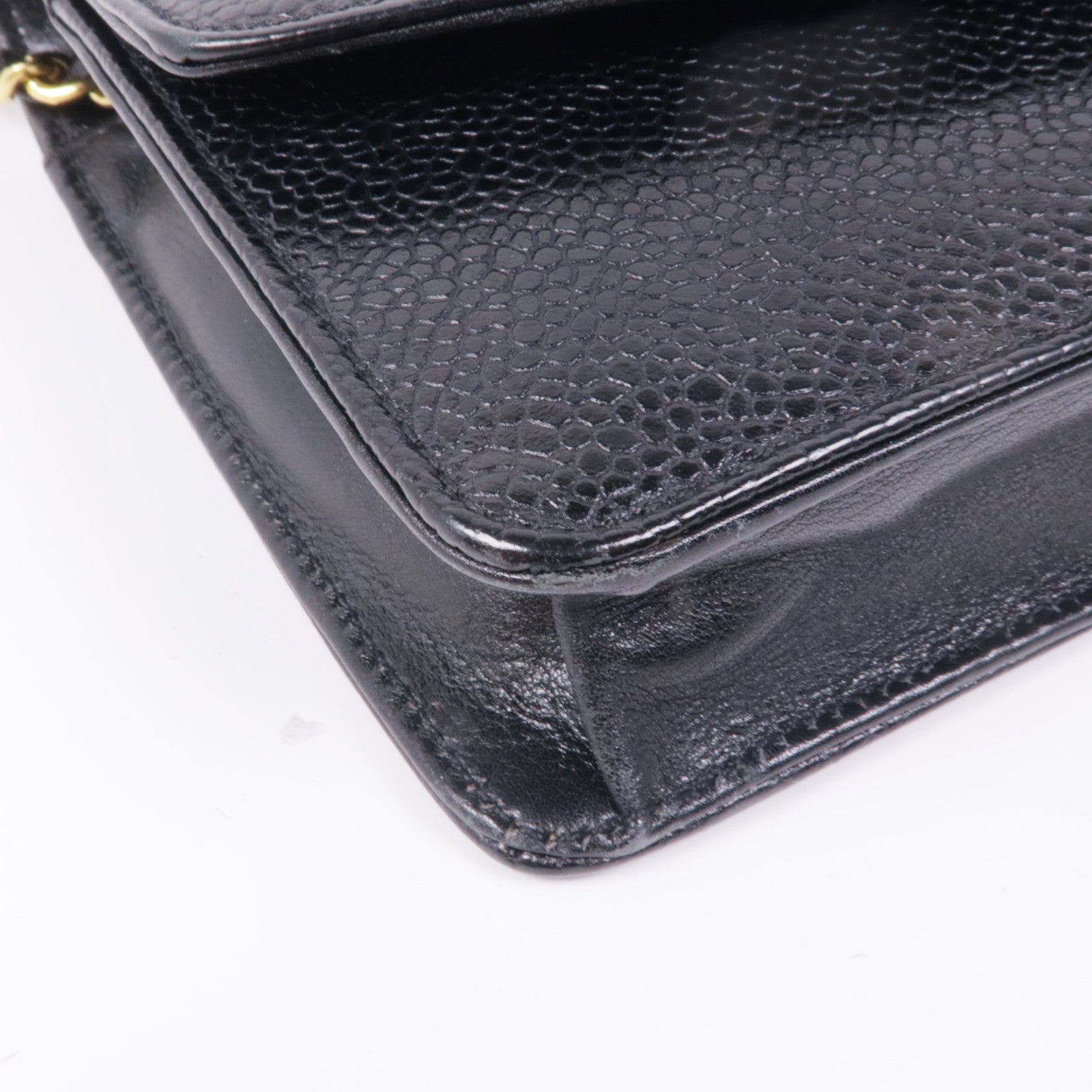 CHANEL 牛皮皮革Wallet On Chain金扣鏈帶肩背袋