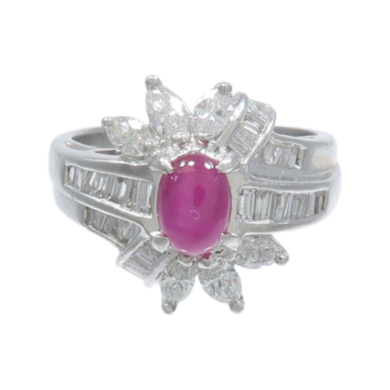 JEWELRY PT900鉑金Ruby Diamond Ring紅寶石/鑽石戒指