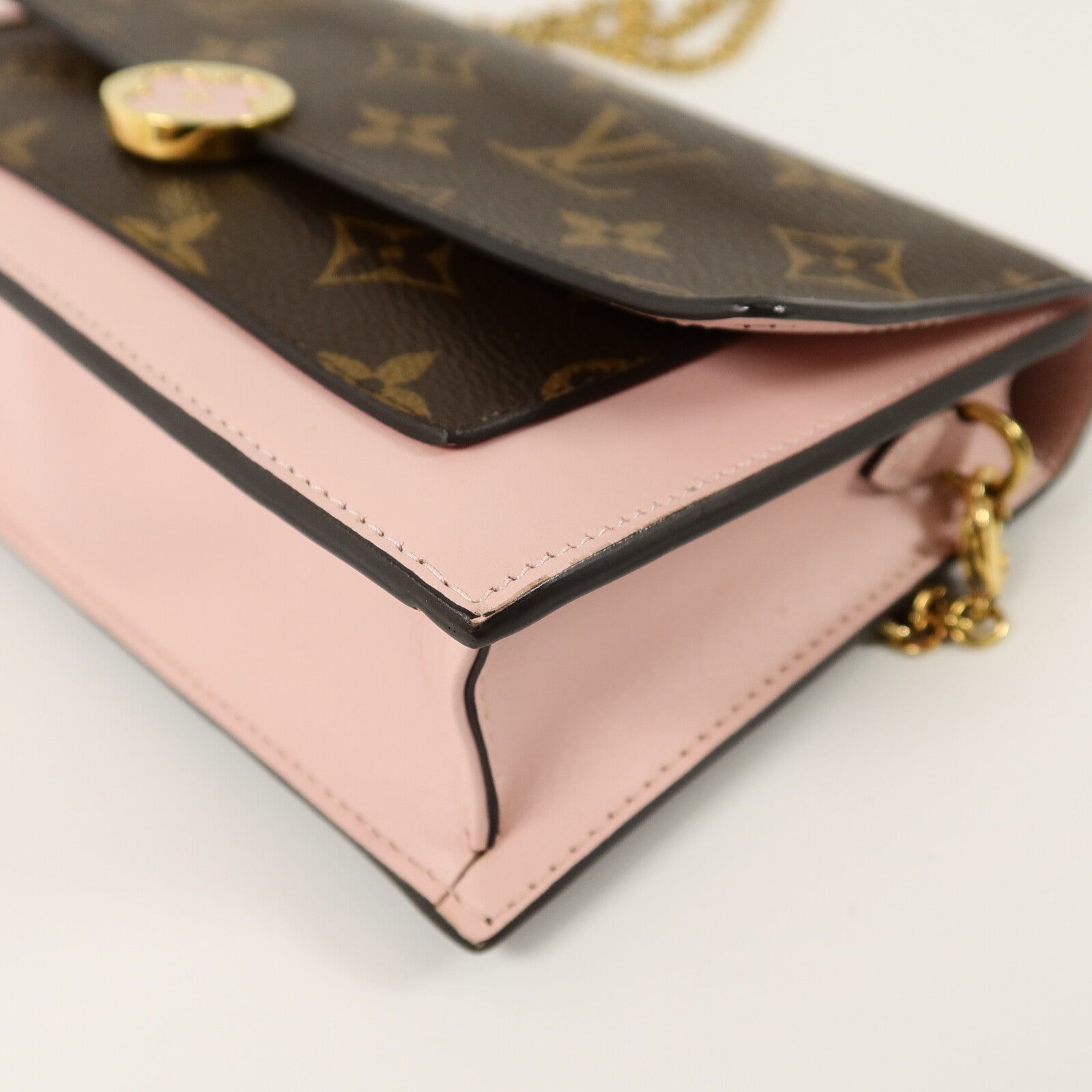 LOUIS VUITTON Monogram Flore Chain Wallet鏈帶肩背袋