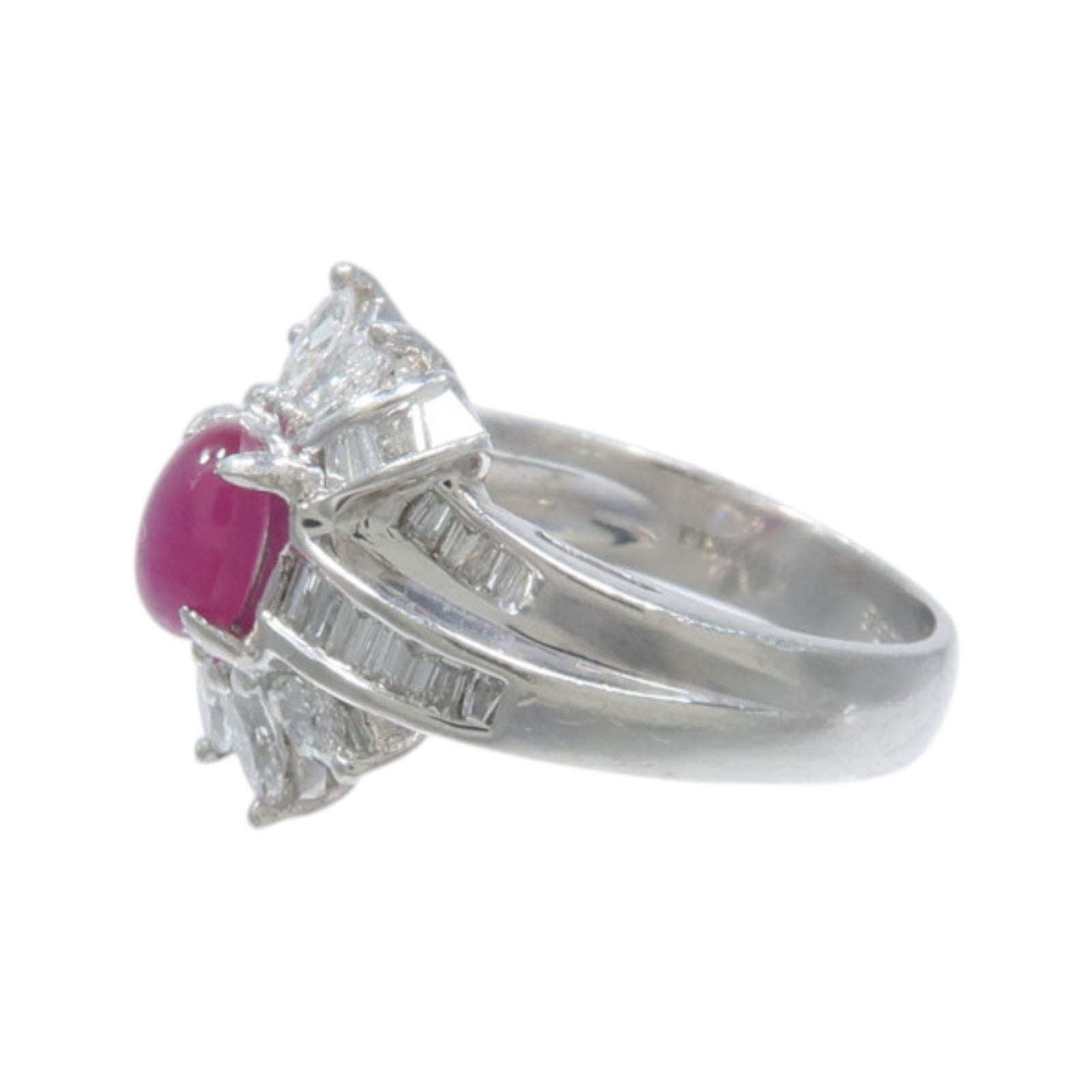 JEWELRY PT900鉑金Ruby Diamond Ring紅寶石/鑽石戒指