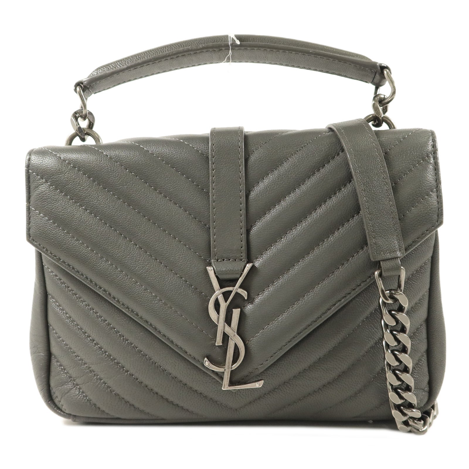 SAINT LAURENT 牛皮皮革College Bag鏈帶肩背袋