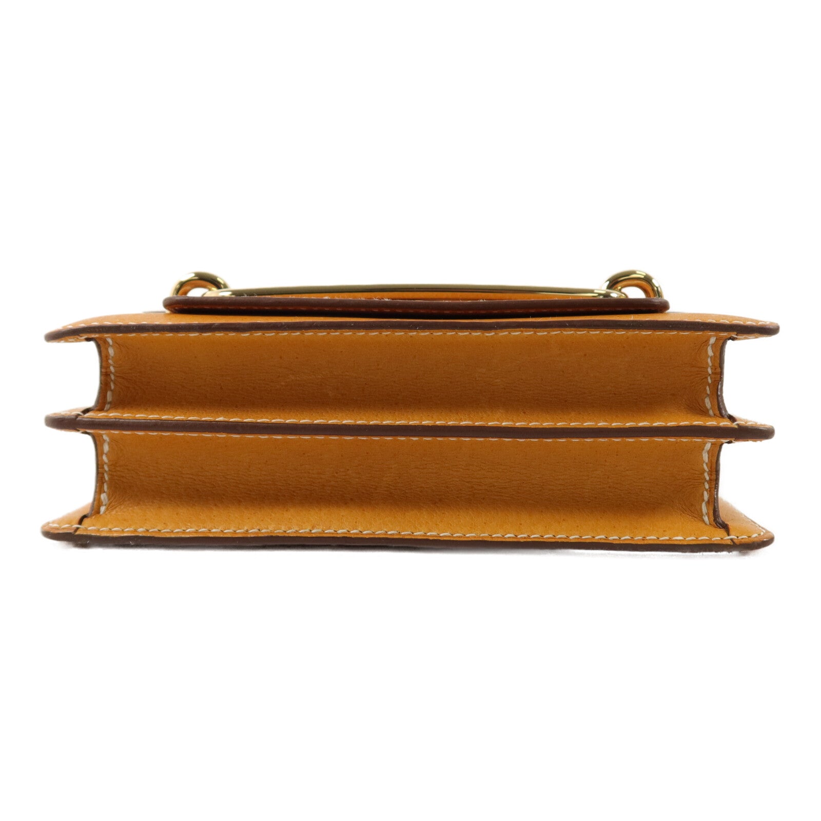 HERMES Peau De Porc皮革Roulis Mini肩背袋Toffee