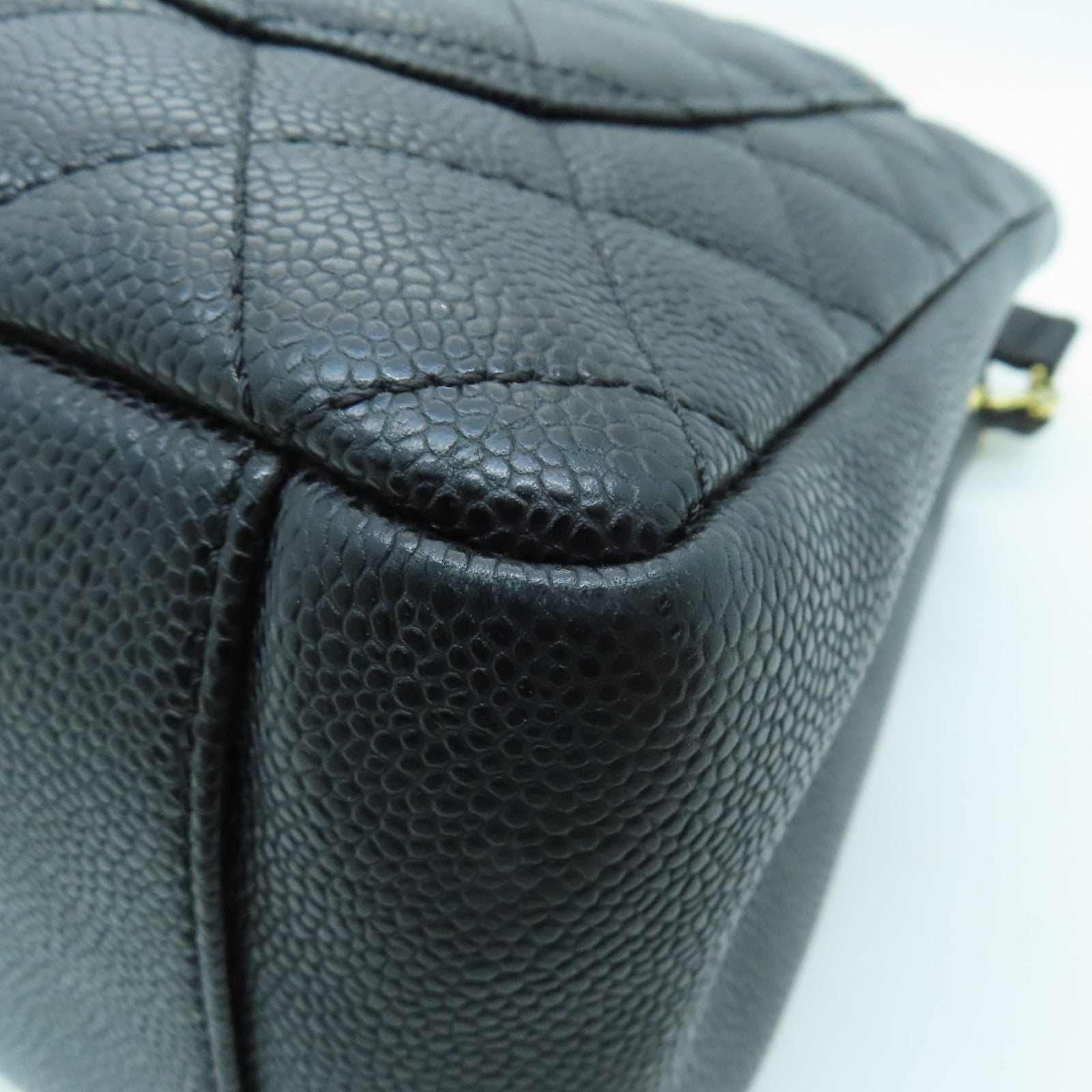 CHANEL 【激減優惠】菱格Caviar皮革GST Grand Shopping Tote Bag金扣肩背袋黑色