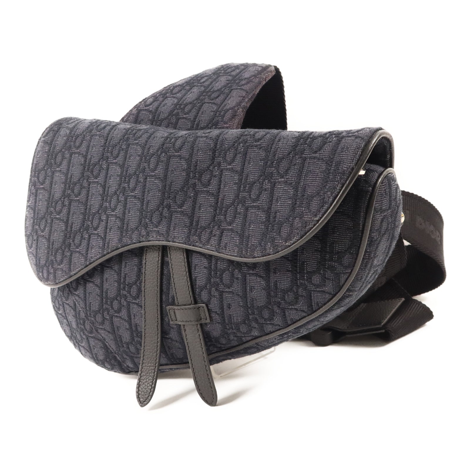 Dior 【激減優惠】帆布Saddle Bag銀扣肩背袋