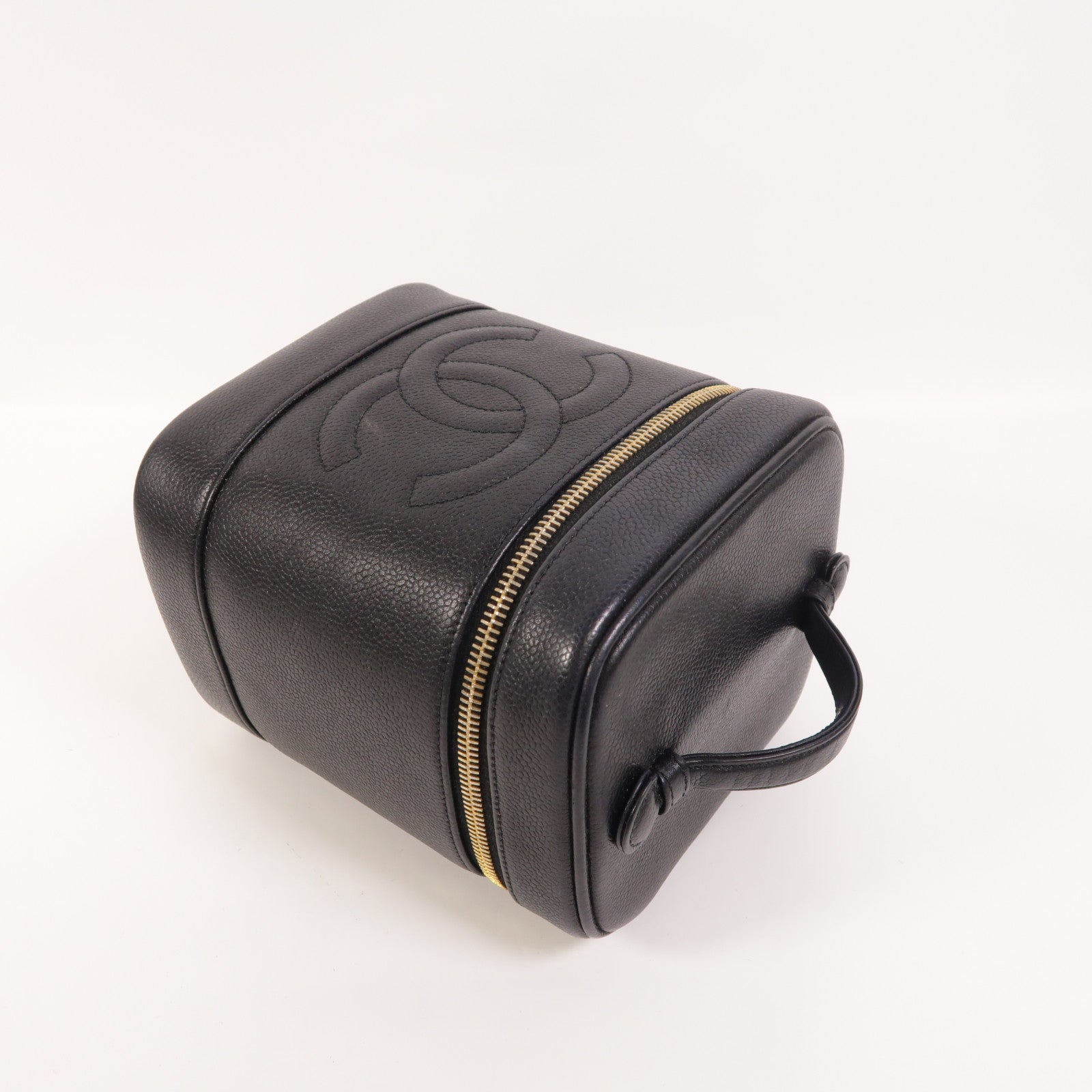CHANEL 牛皮皮革Vintage Vanity Case金扣手挽袋