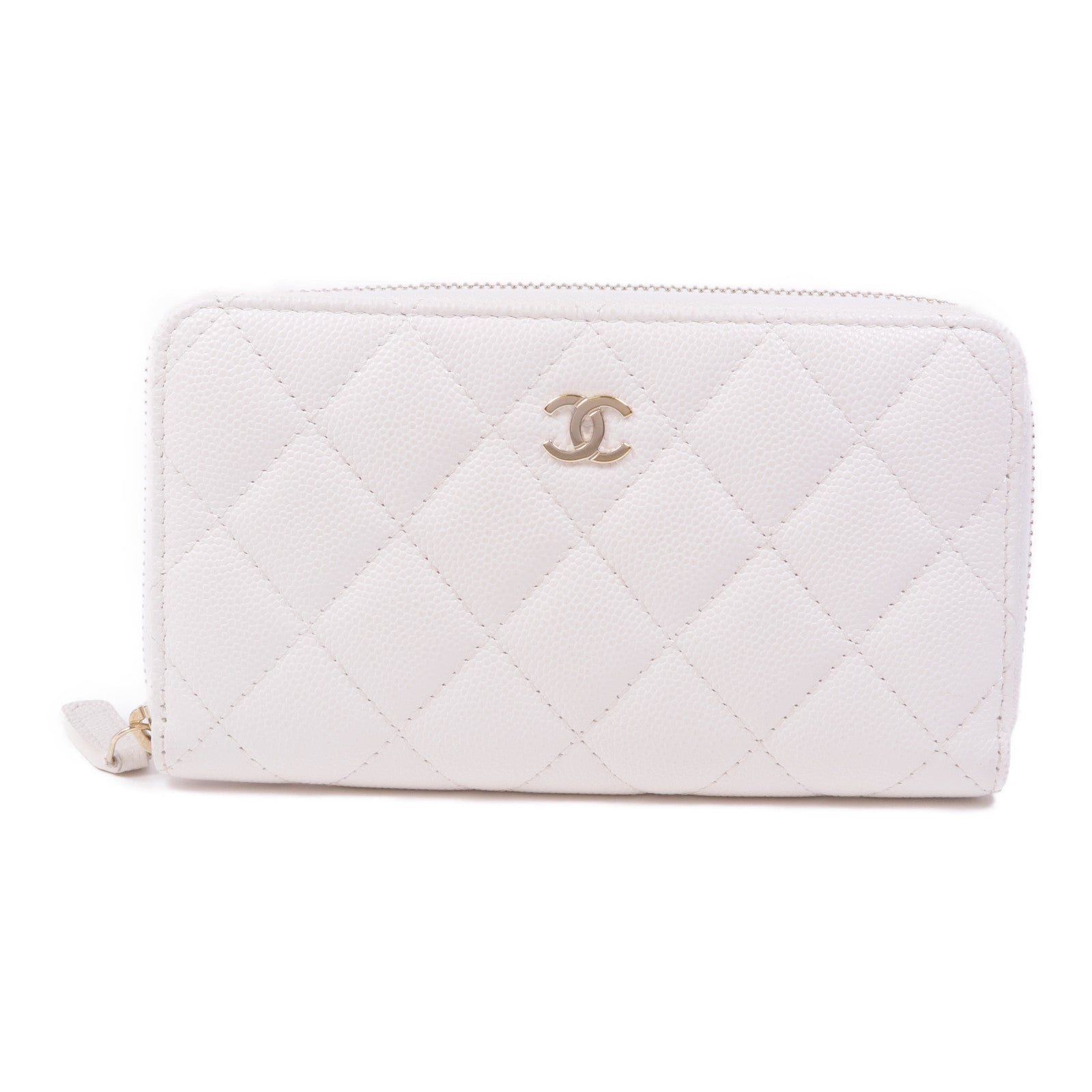 CHANEL 牛皮皮革Zipped Wallet金扣長錢包