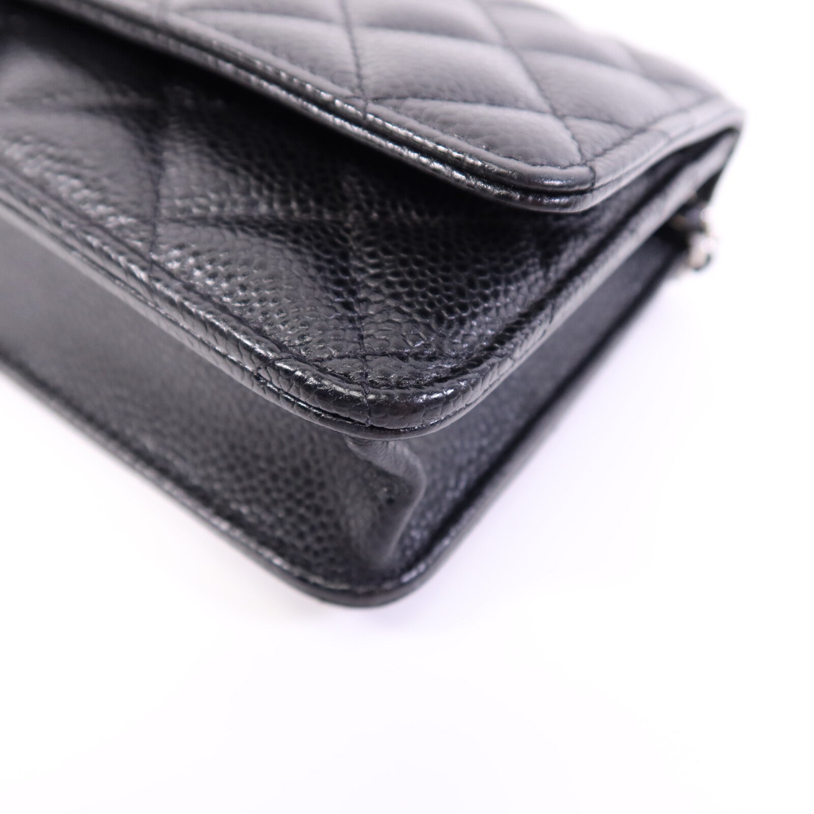 CHANEL 牛皮皮革WOC Wallet On Chain銀扣鏈帶肩背袋