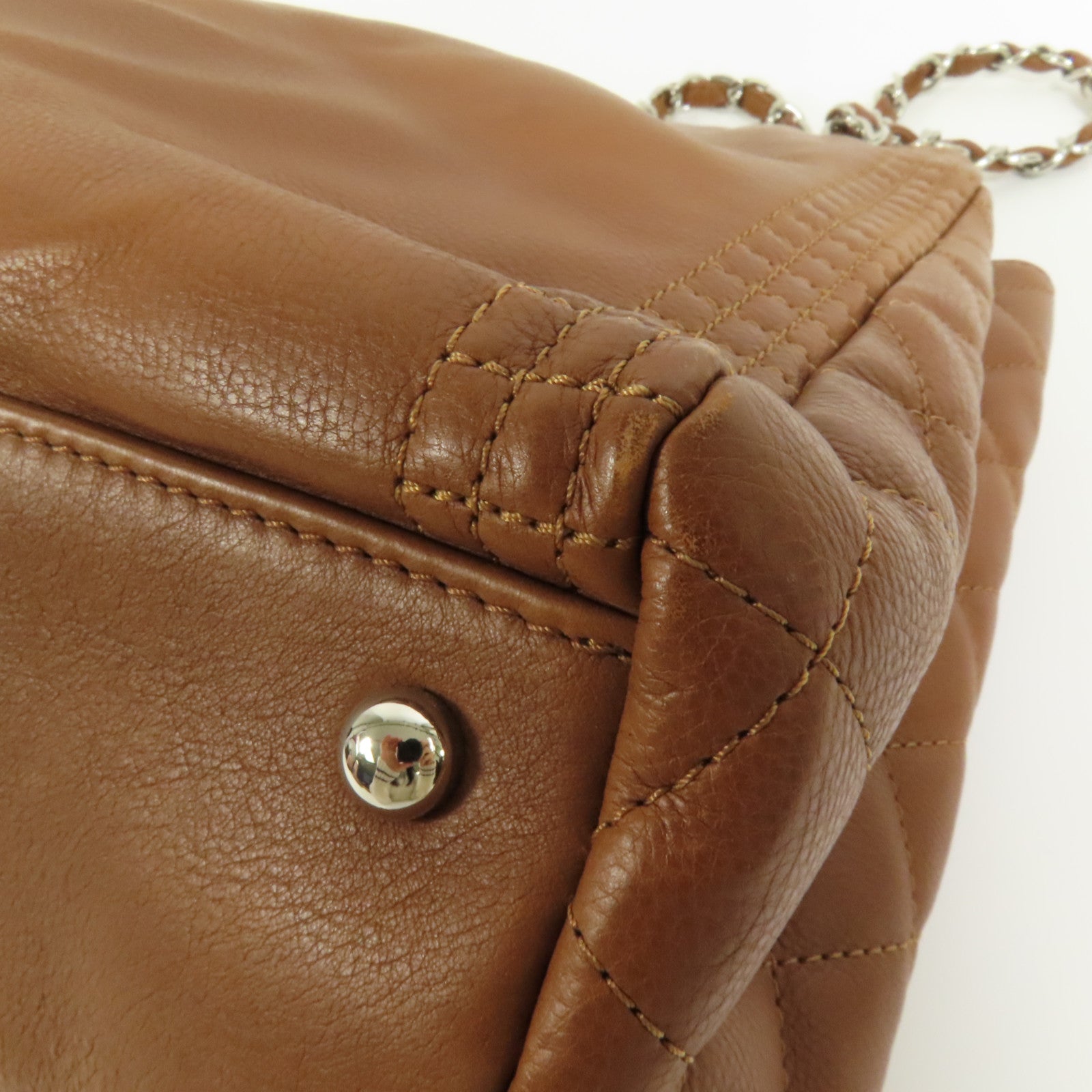 CHANEL 牛皮皮革Coco Bengal Tote銀扣肩背袋