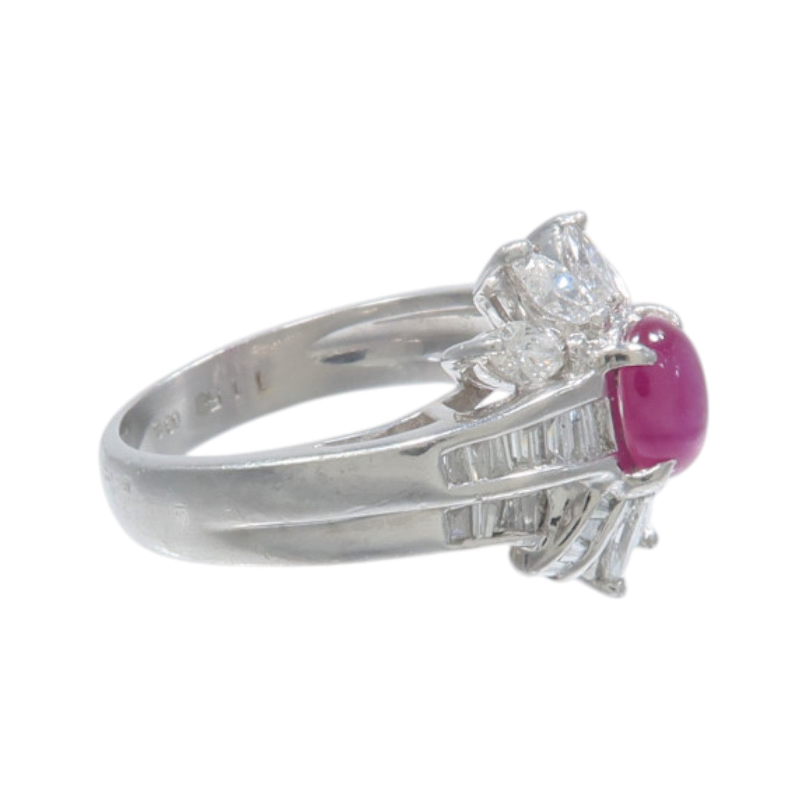JEWELRY PT900鉑金Ruby Diamond Ring紅寶石/鑽石戒指