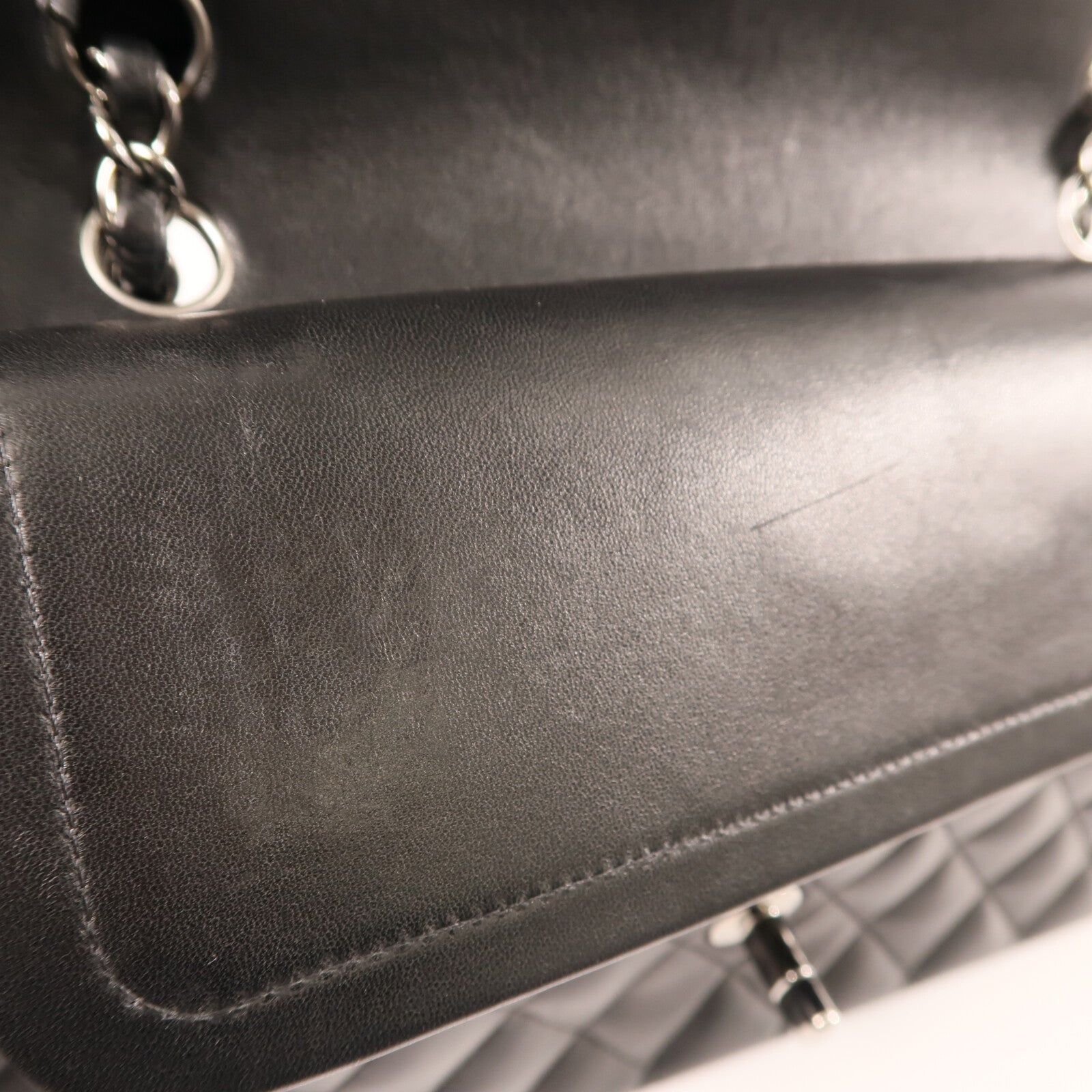 CHANEL 羊皮皮革Classic 25銀扣鏈帶肩背袋