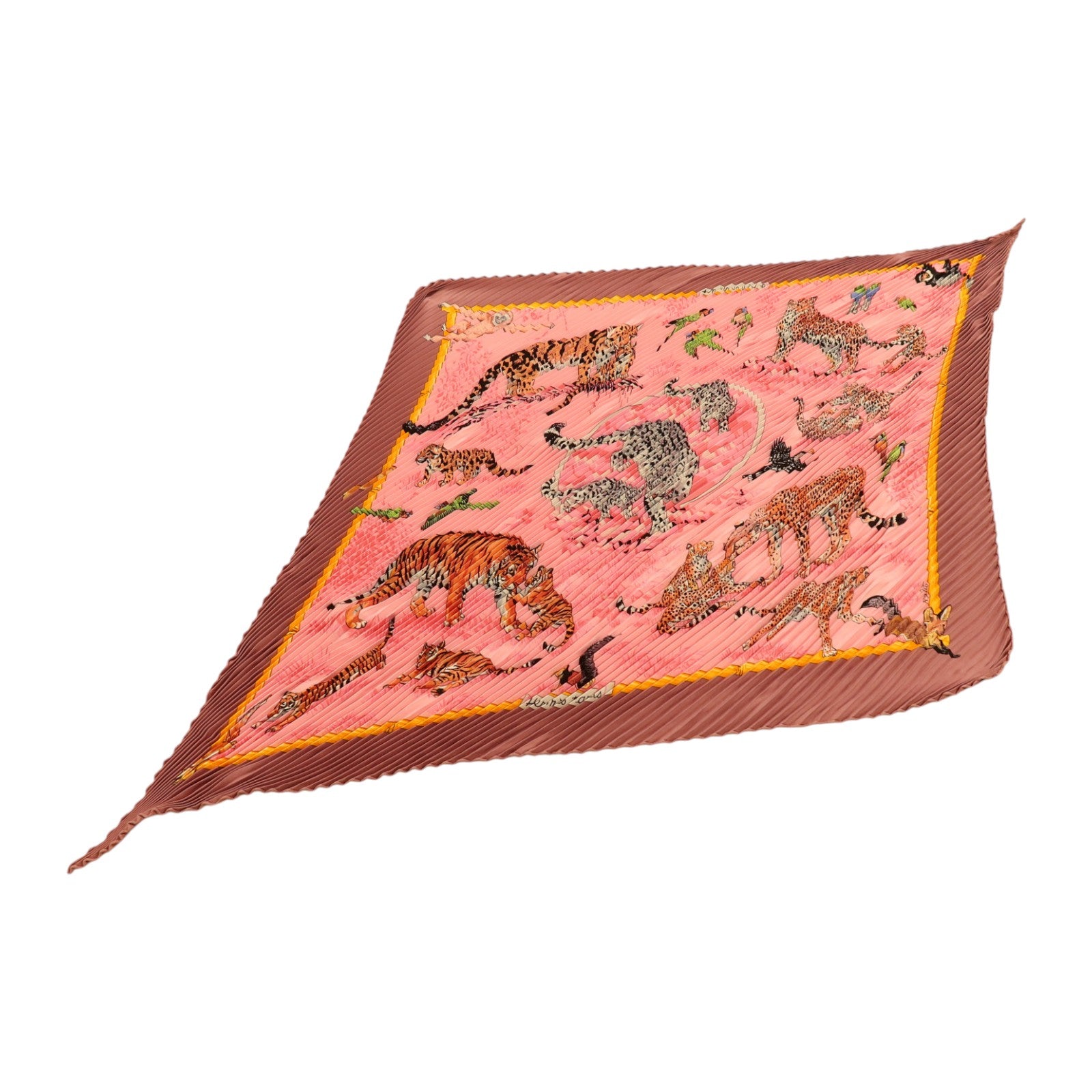HERMES 絲質Pleated Triangle Scarf絲巾