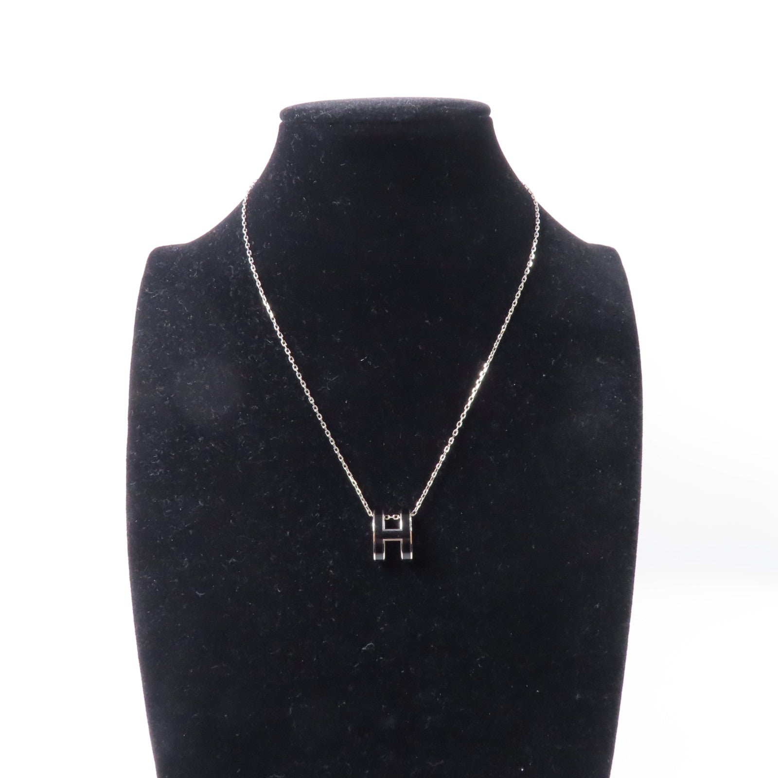HERMES 金屬Pop H Necklace項鍊銀色/黑色