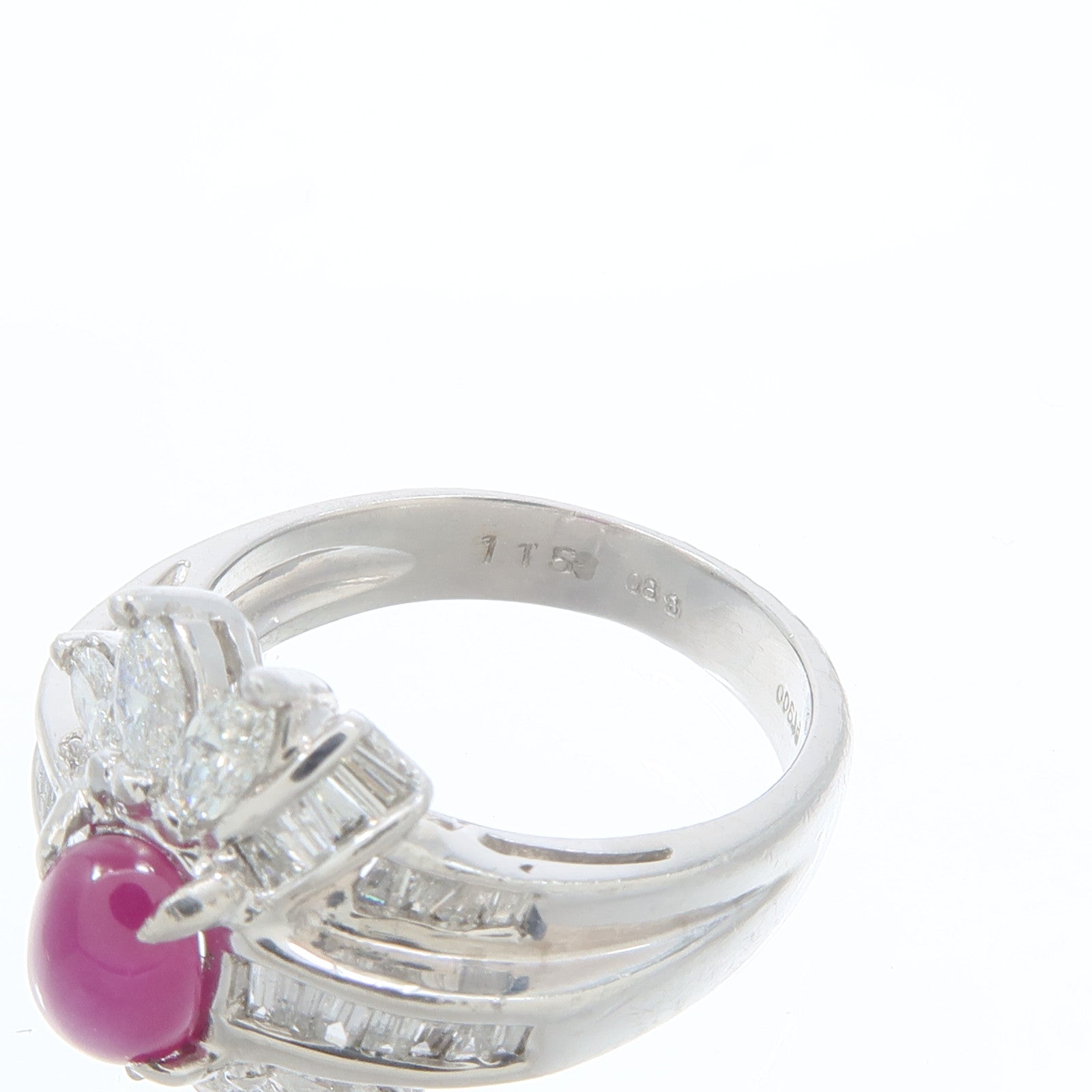 JEWELRY PT900鉑金Ruby Diamond Ring紅寶石/鑽石戒指