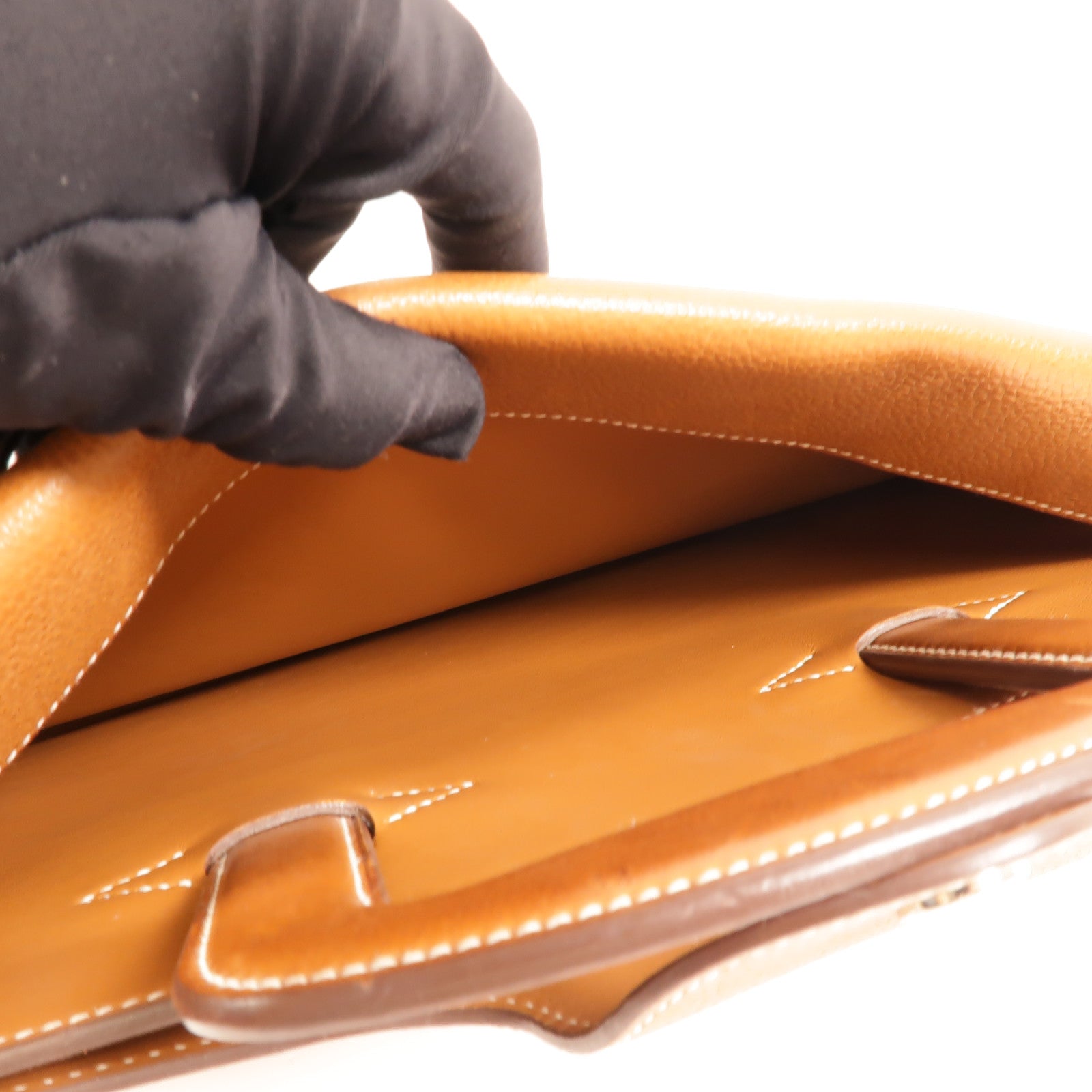 HERMES Barenia皮革Tribune Briefcase公事包Fauve