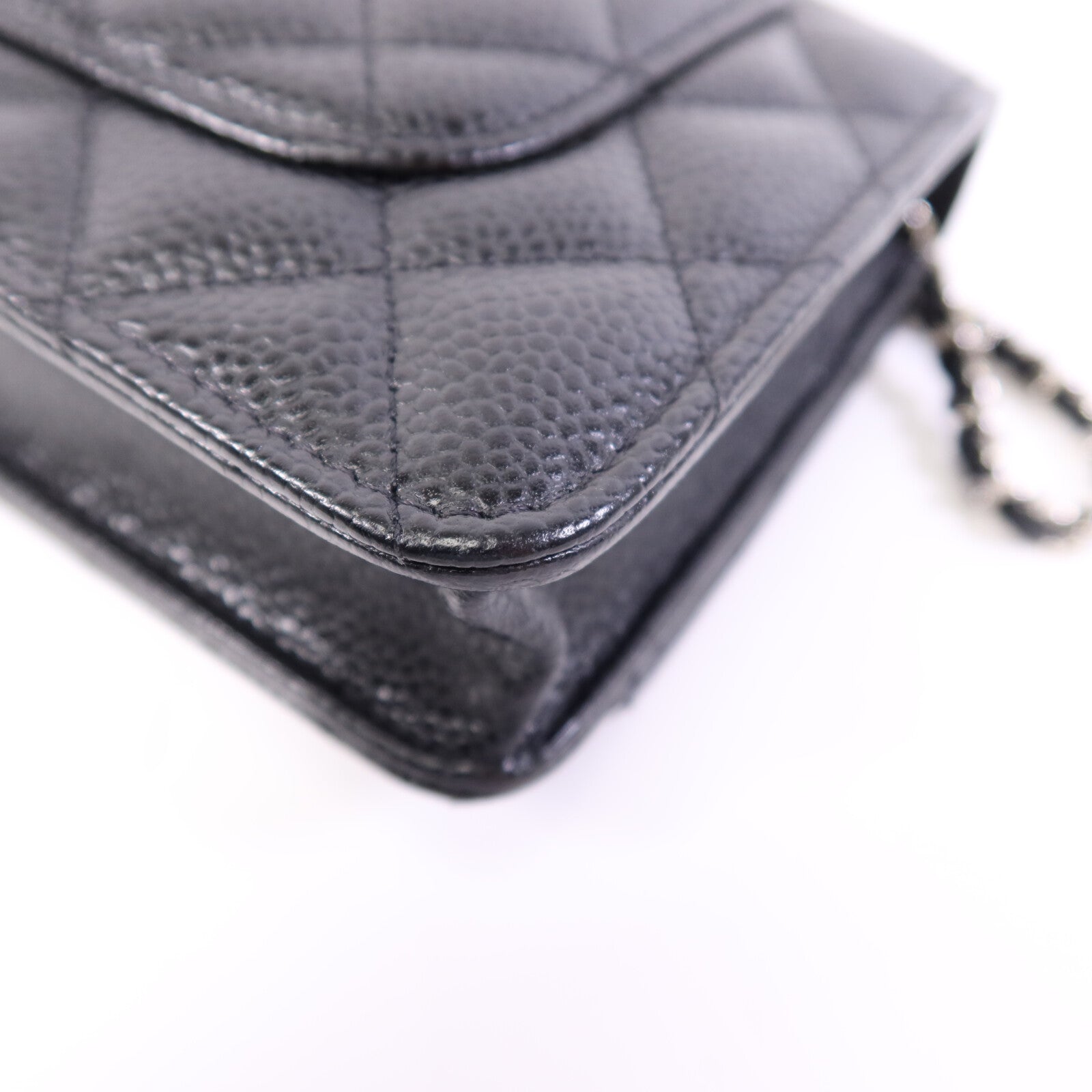 CHANEL 牛皮皮革WOC Wallet On Chain銀扣鏈帶肩背袋