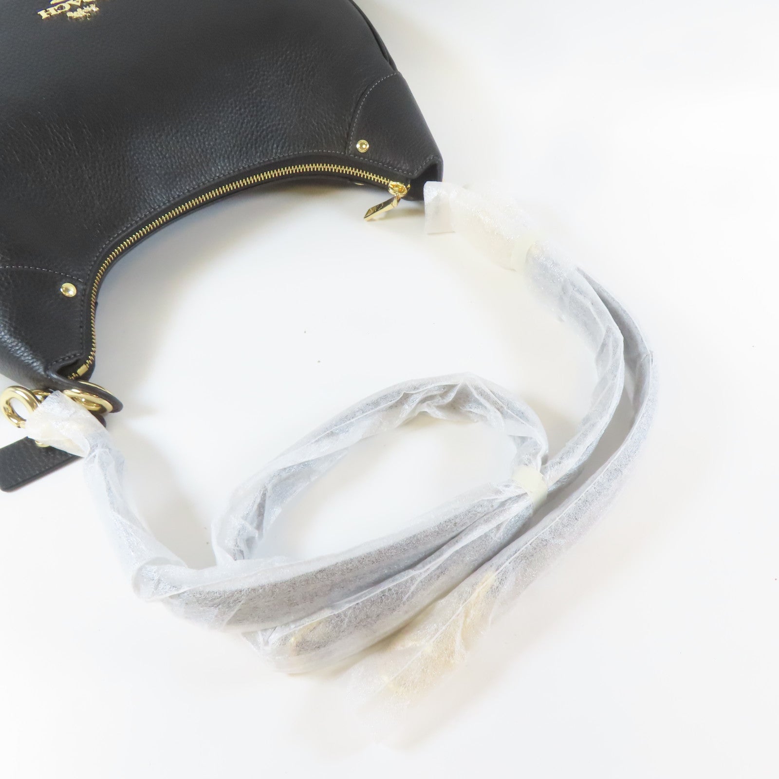 COACH 牛皮皮革Shoulder Bag金扣肩背袋黑色
