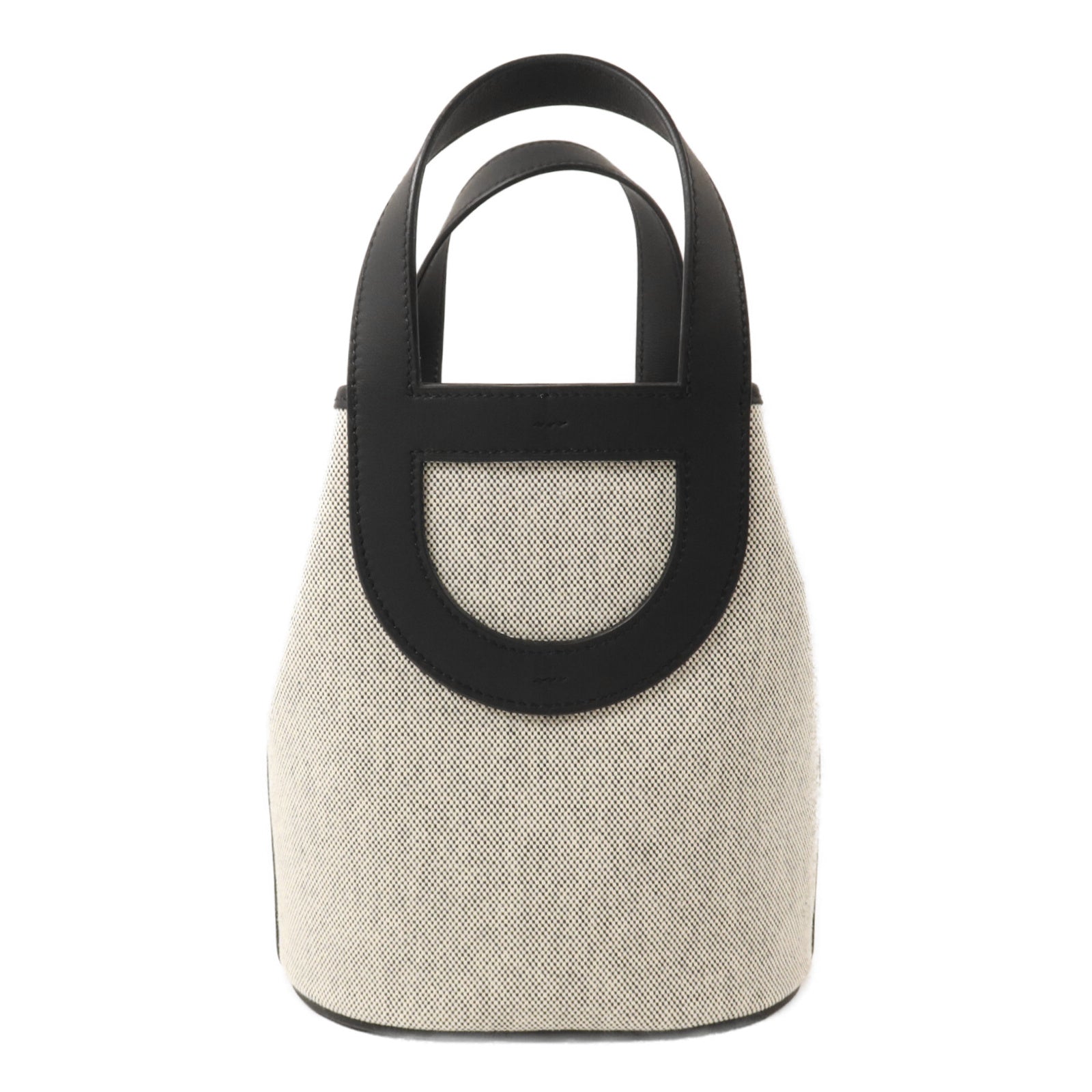HERMES Toile H/Swift皮革In The Loop 18手挽袋Ecru/Noir