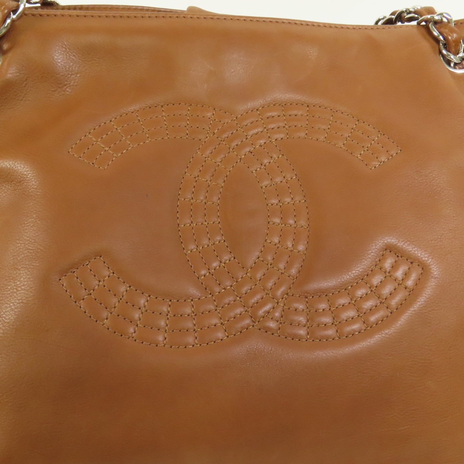 CHANEL 牛皮皮革Coco Bengal Tote銀扣肩背袋