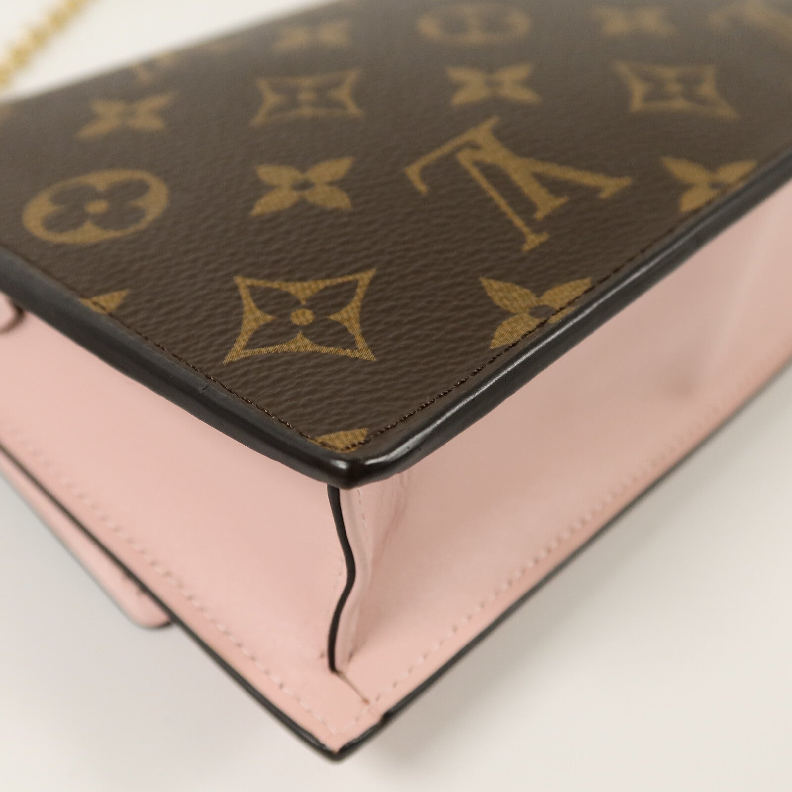 LOUIS VUITTON Monogram Flore Chain Wallet鏈帶肩背袋