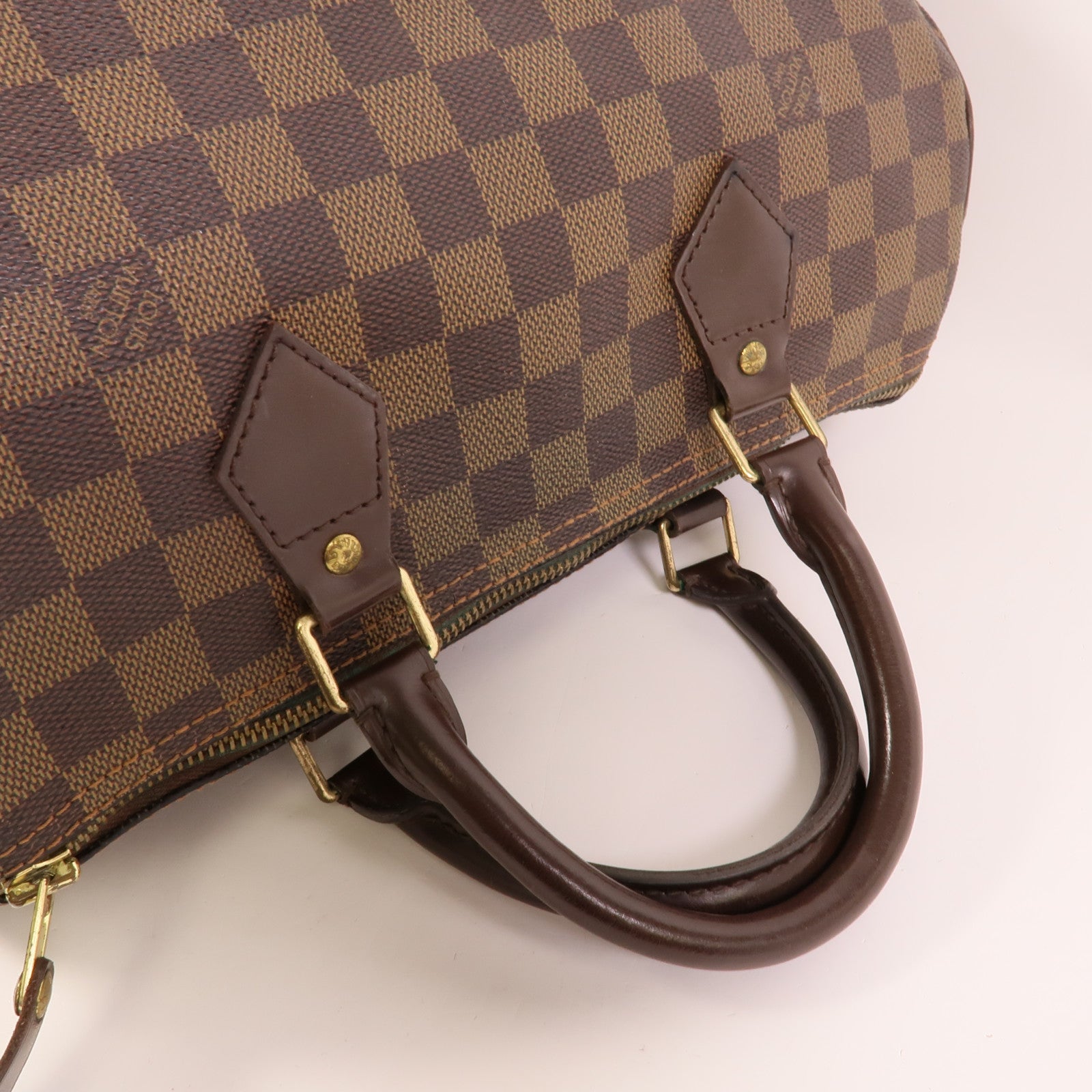 LOUIS VUITTON Damier Speedy 30金扣手挽袋