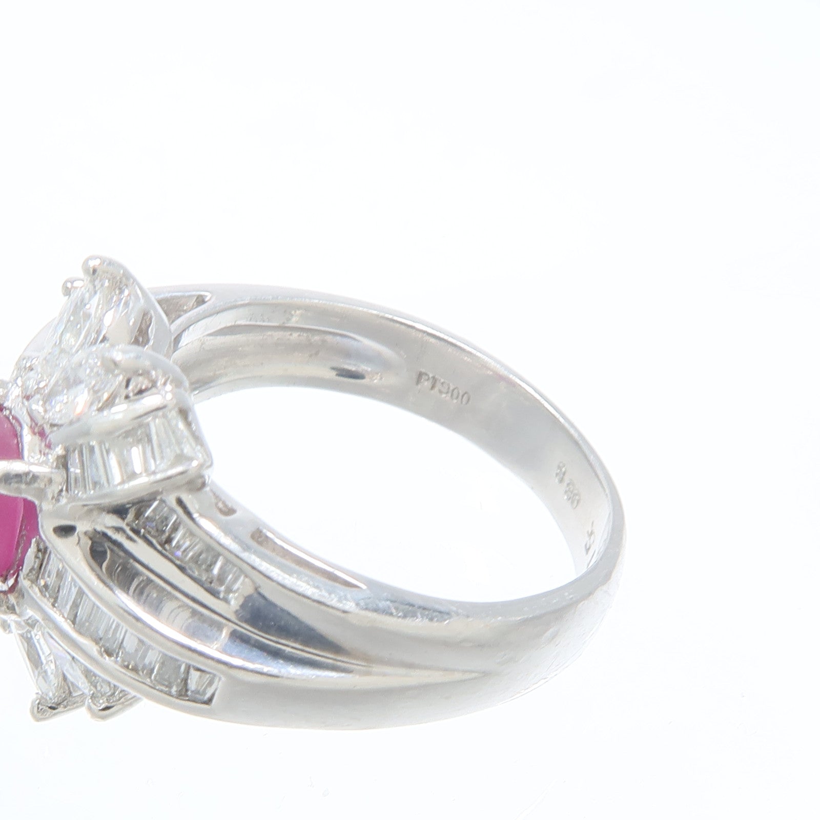 JEWELRY PT900鉑金Ruby Diamond Ring紅寶石/鑽石戒指