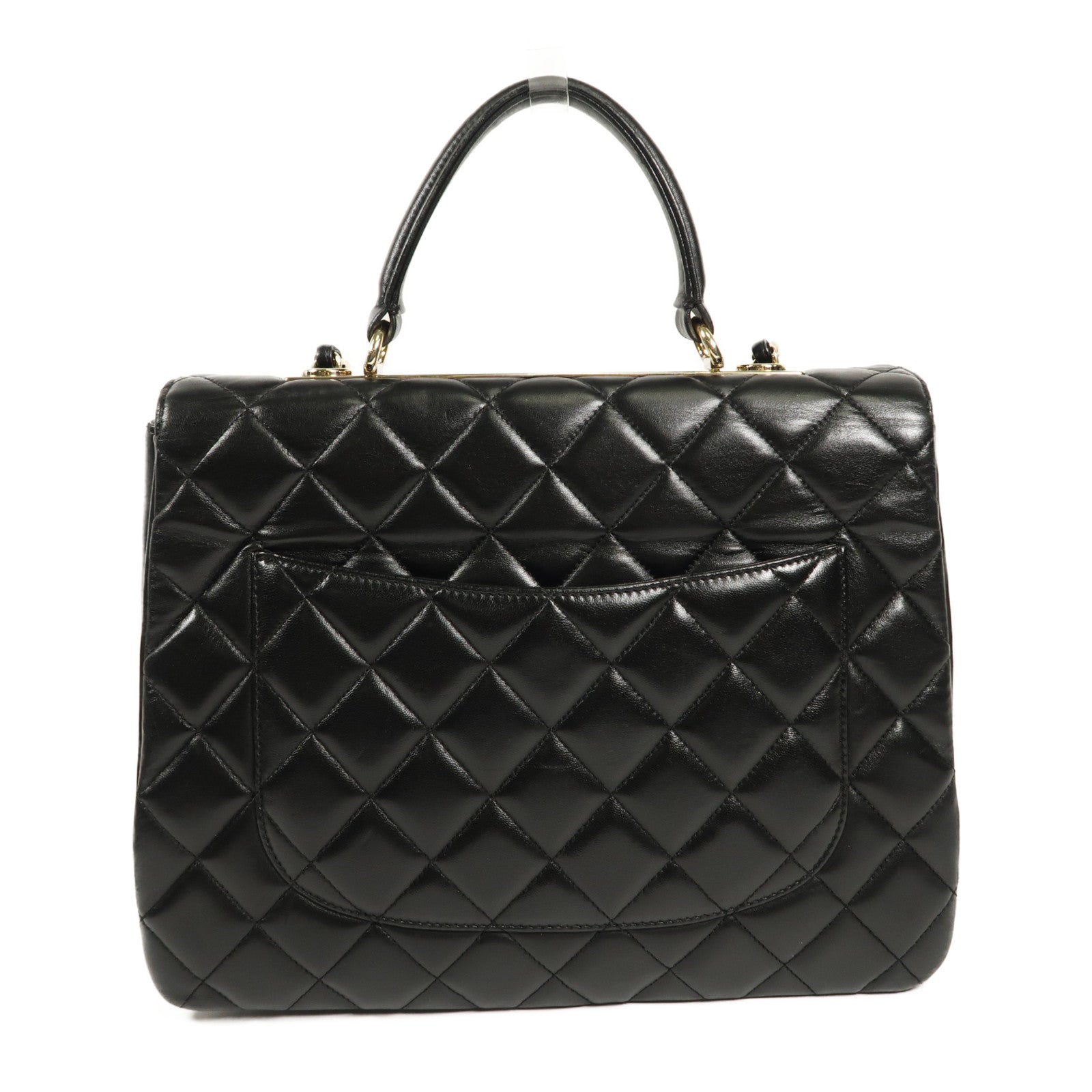CHANEL CC GHW Trendy CC 2 Way Bag Lambskin Leather Black