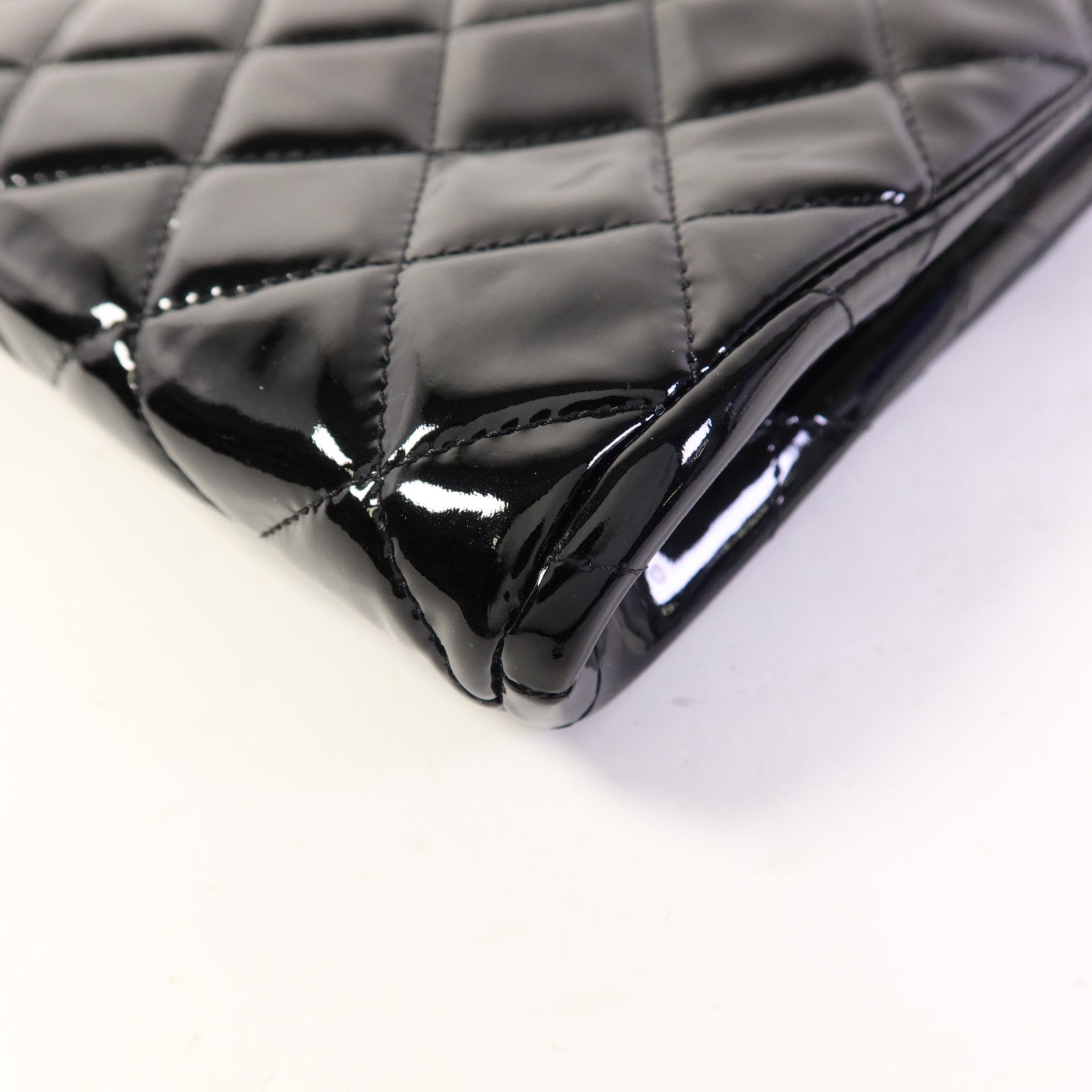 CHANEL 漆皮皮革Chain Shoulder Bag銀扣鏈帶肩背袋