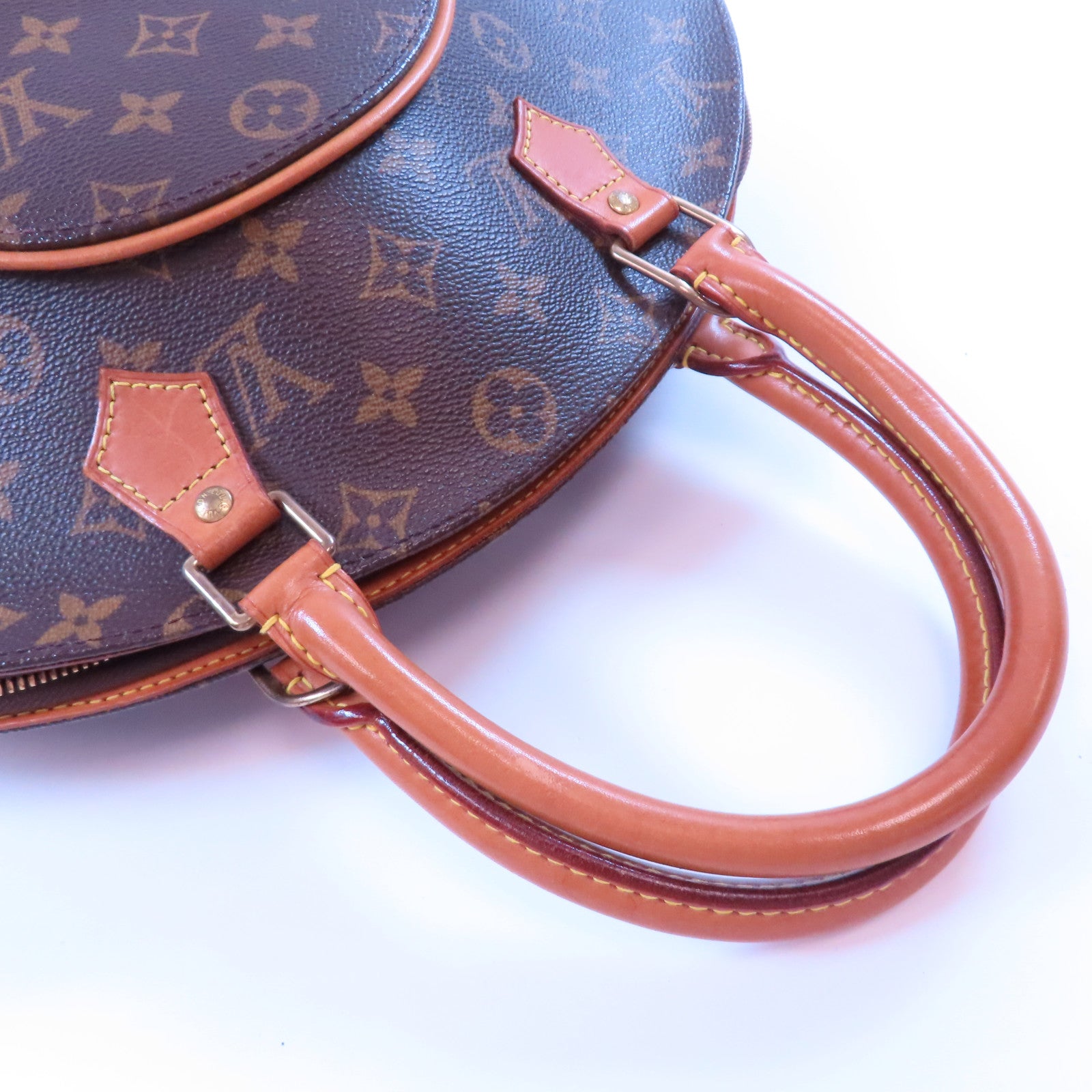 LOUIS VUITTON Monogram Elipse MM金扣手挽袋啡色
